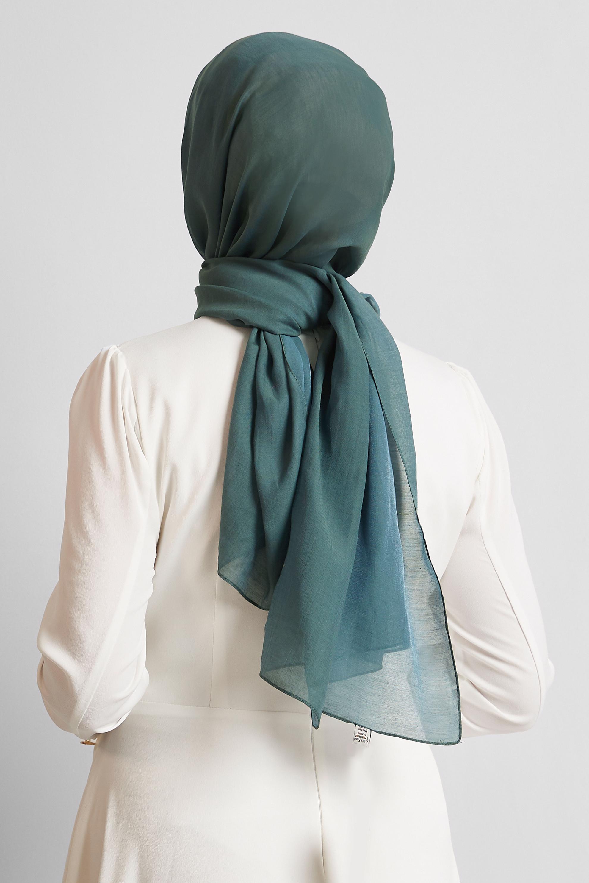 Tesettür giyim YEŞİL ALVİNA PAMUK ŞAL 8544