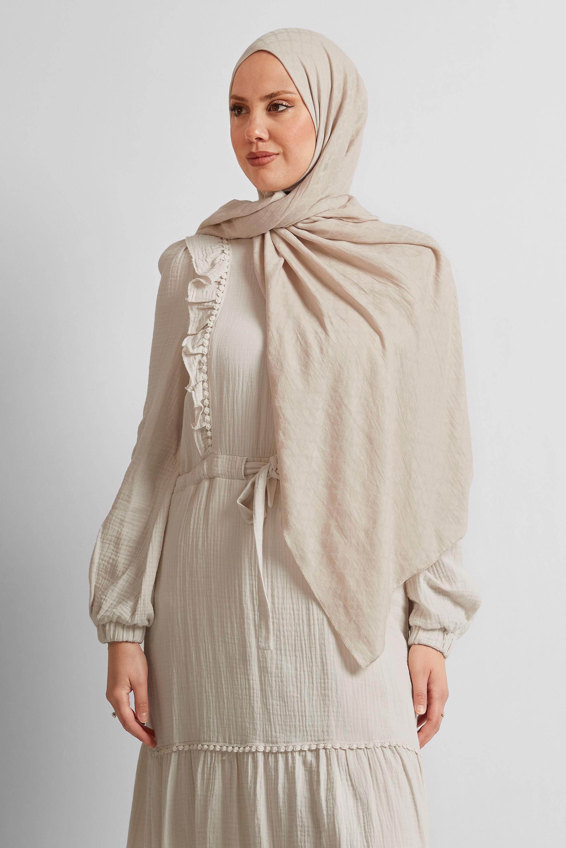 Tesettür giyim BEJ ALVİNA ŞAL 8545