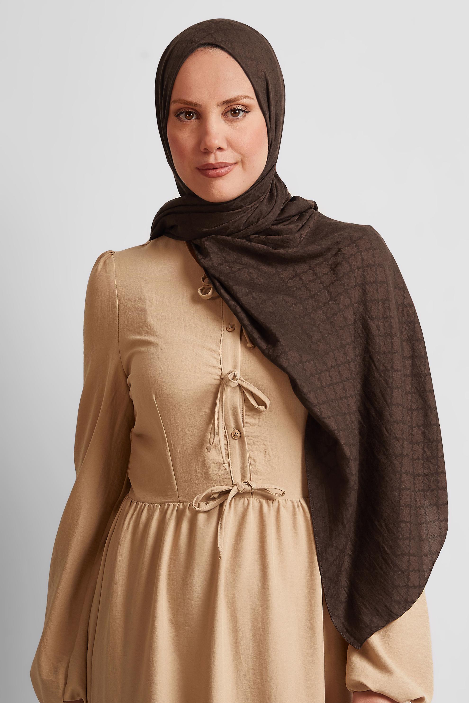 Tesettür giyim KAHVE ALVİNA ŞAL 8545