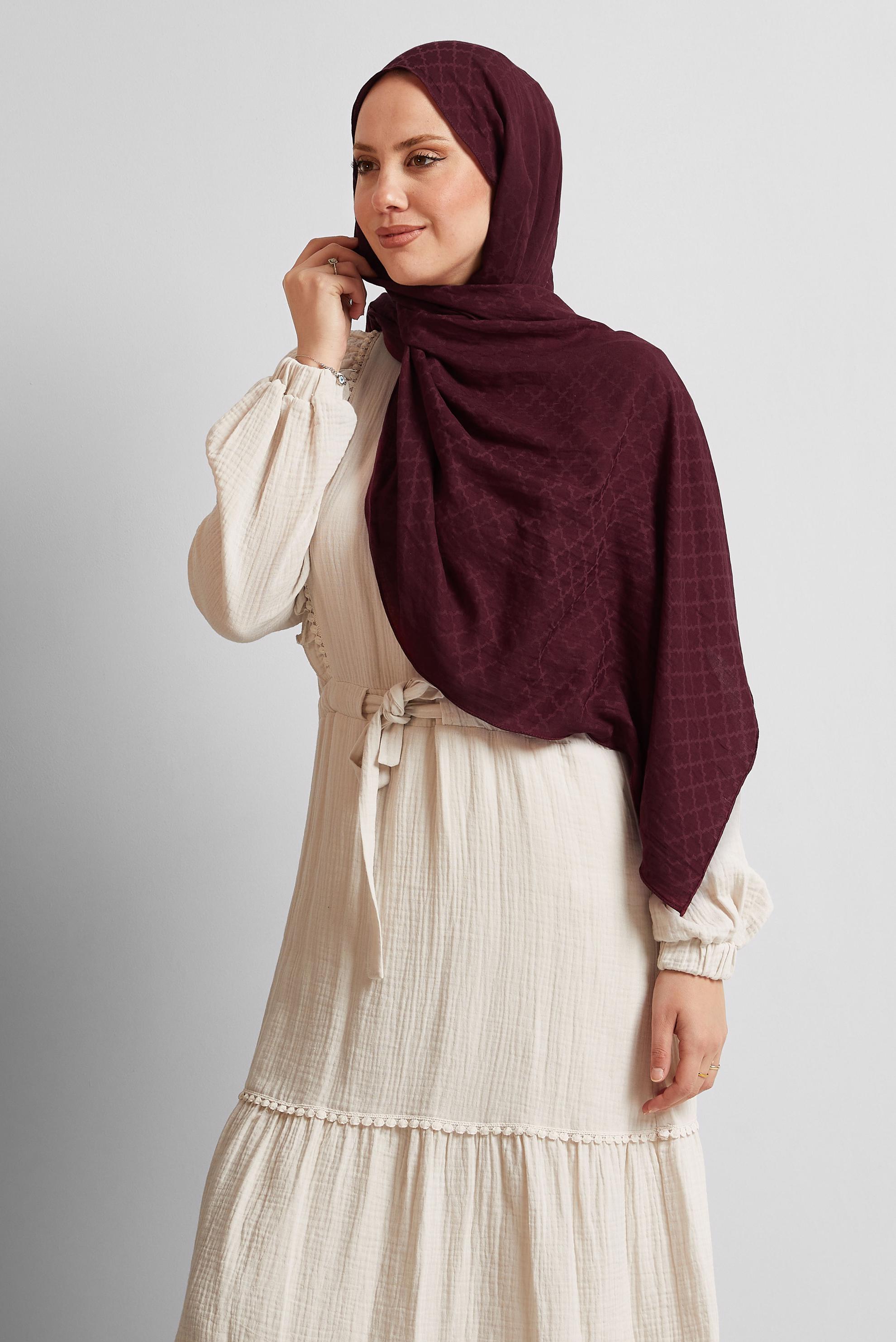 Tesettür giyim BORDO ALVİNA ŞAL 8545