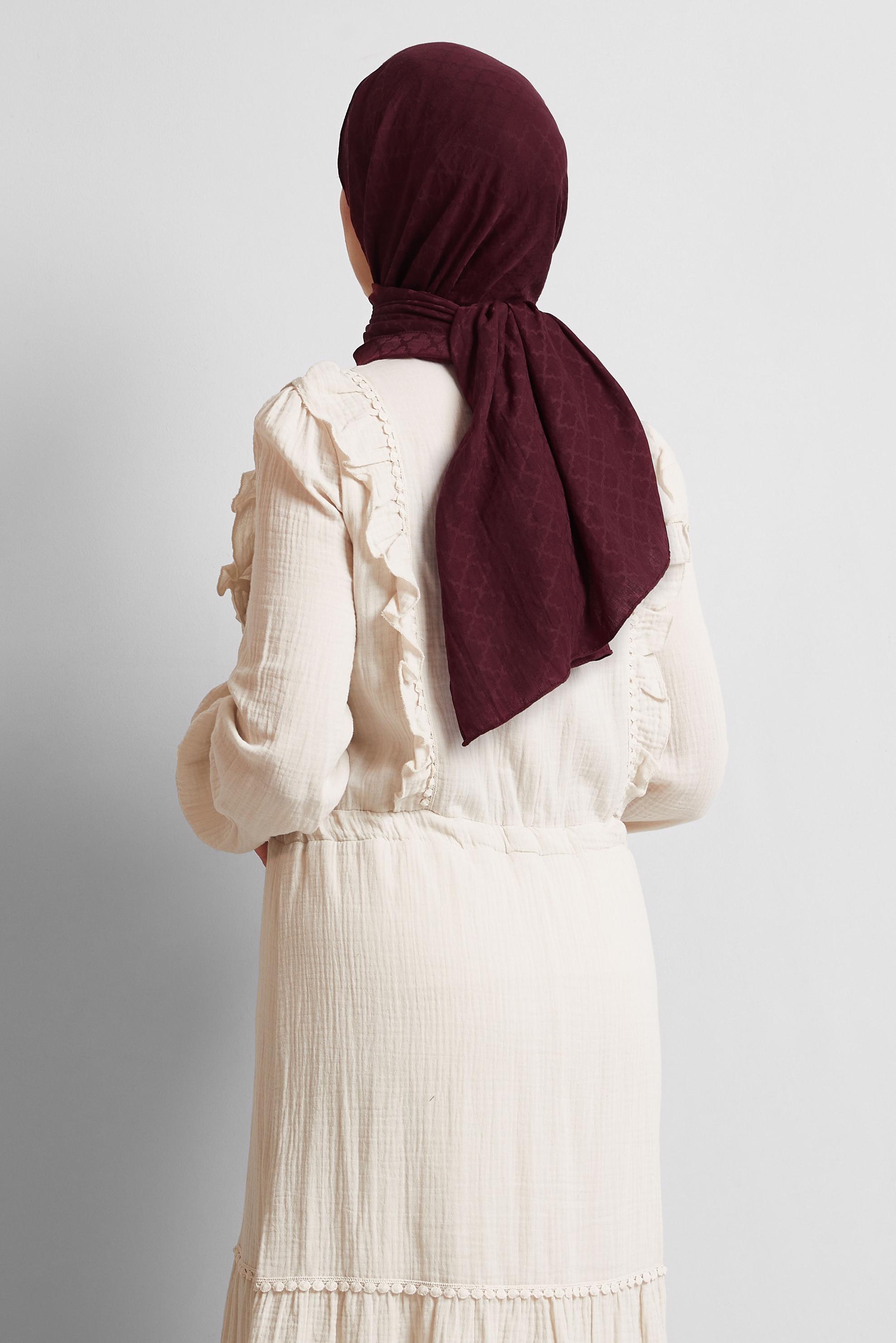 Tesettür giyim BORDO ALVİNA ŞAL 8545