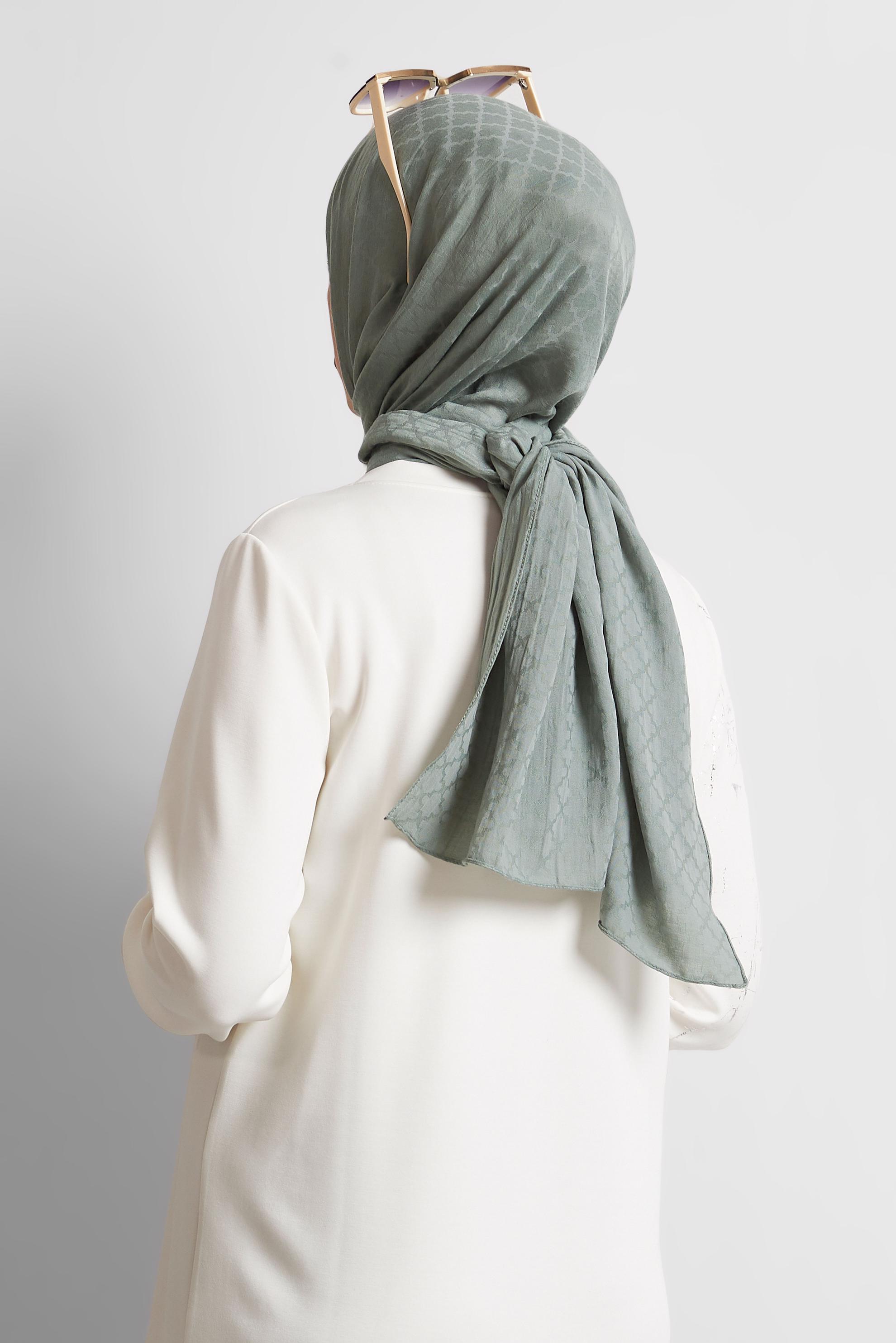 Tesettür giyim YEŞİL ALVİNA ŞAL 8545