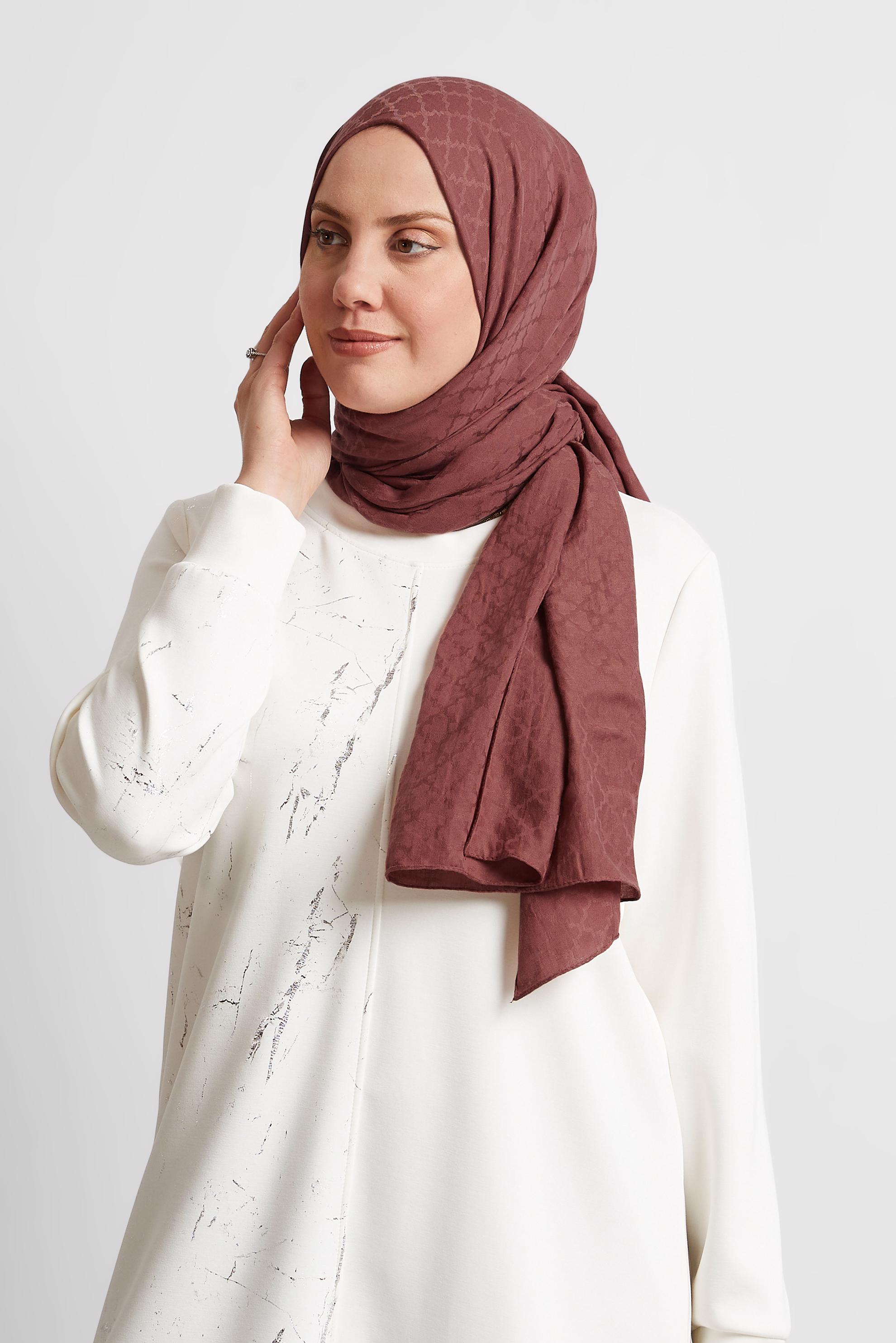 Tesettür giyim PEMBE ALVİNA ŞAL 8545