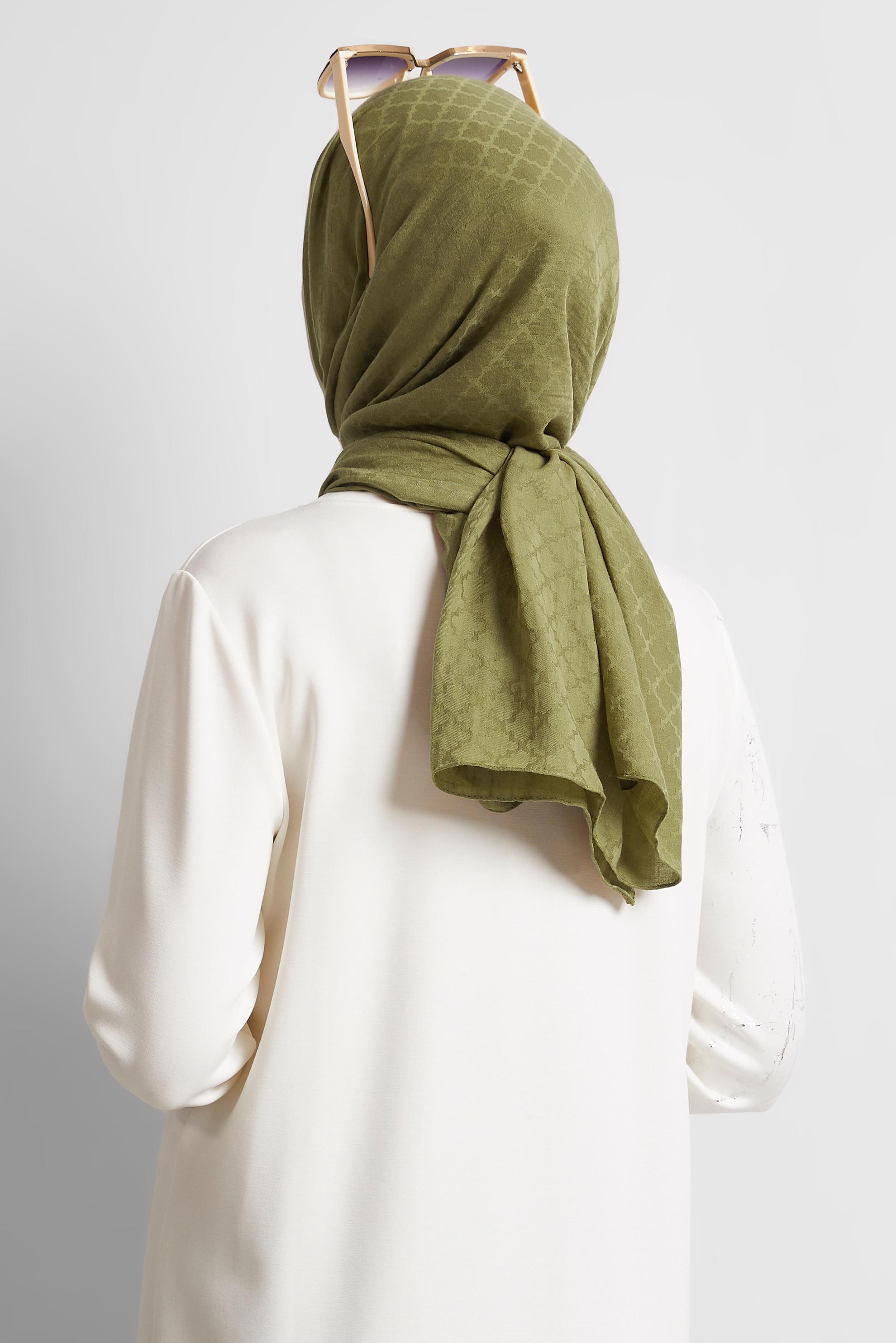 Tesettür giyim YEŞİL ALVİNA ŞAL 8545