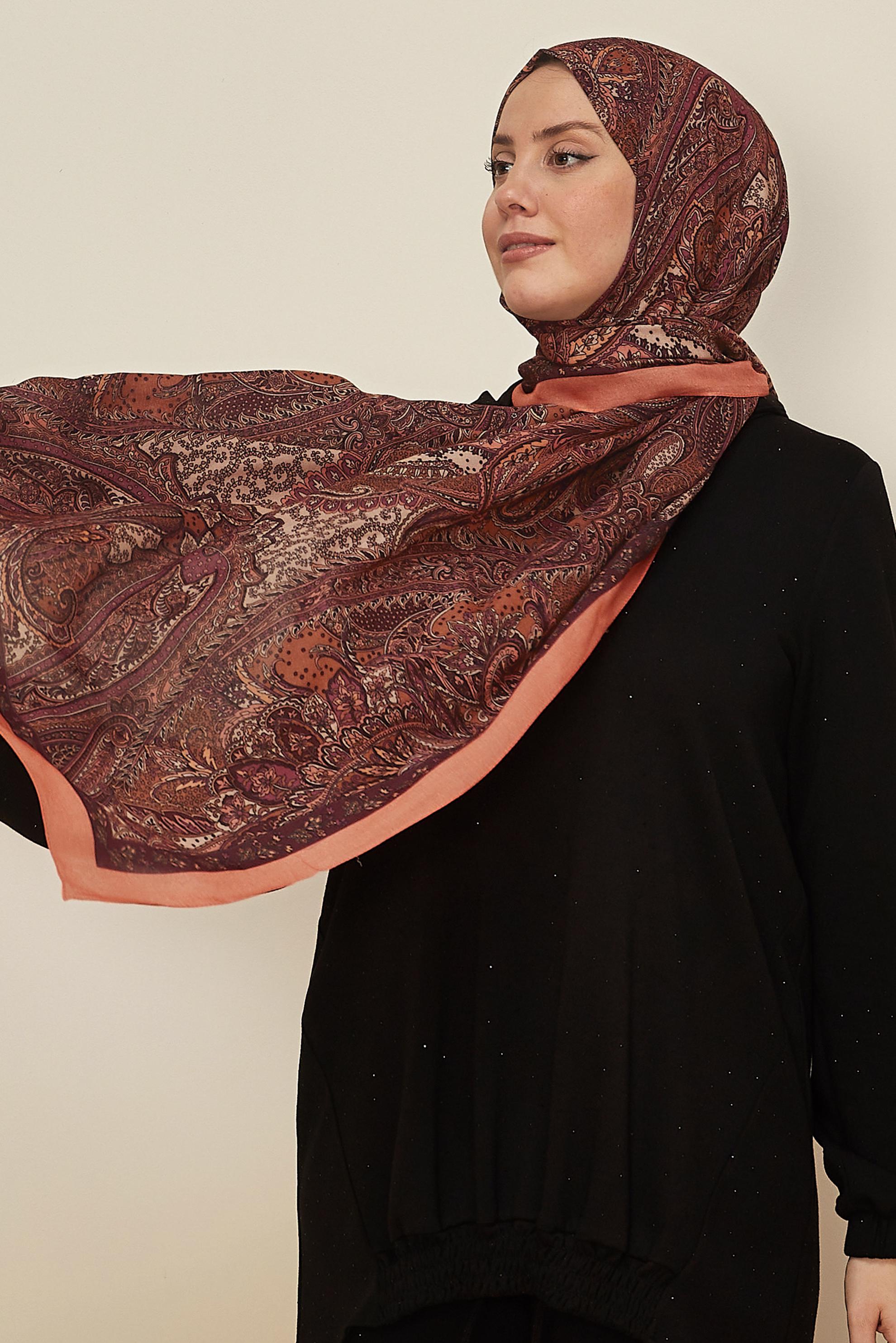 Vêtements hijab POUDRE CHÂLE À MOTIFS ALVINA 8546