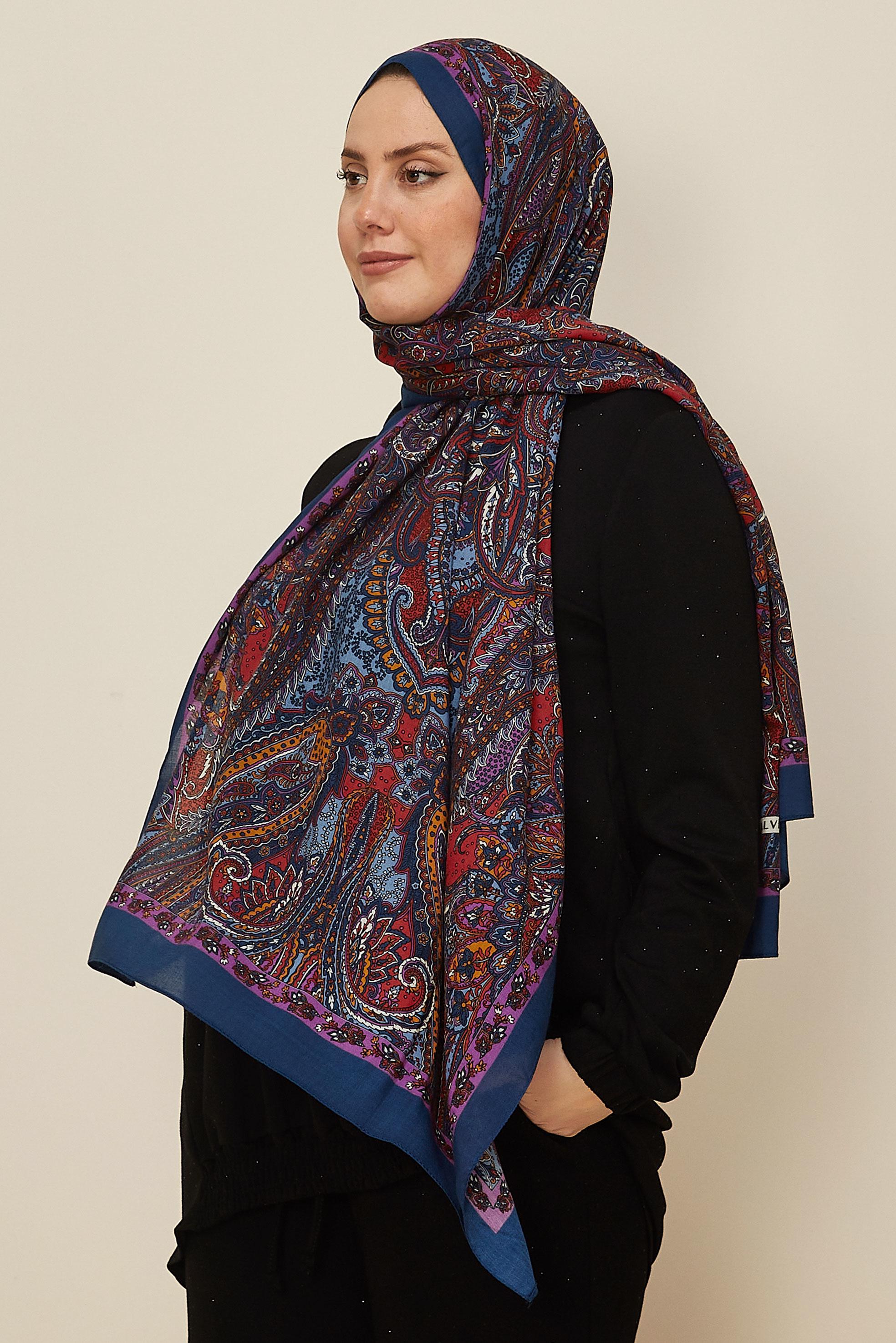 Vêtements hijab VERT CHÂLE À MOTIFS ALVINA 8546
