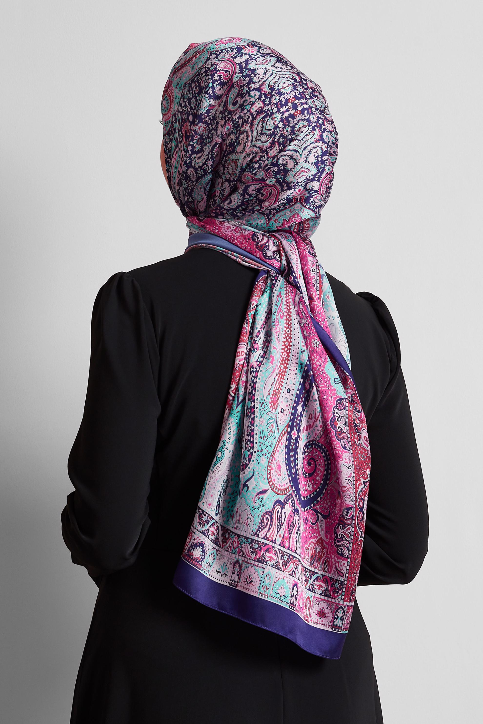 Tesettür giyim MOR ALVİNA DESENLİ ŞAL 8548