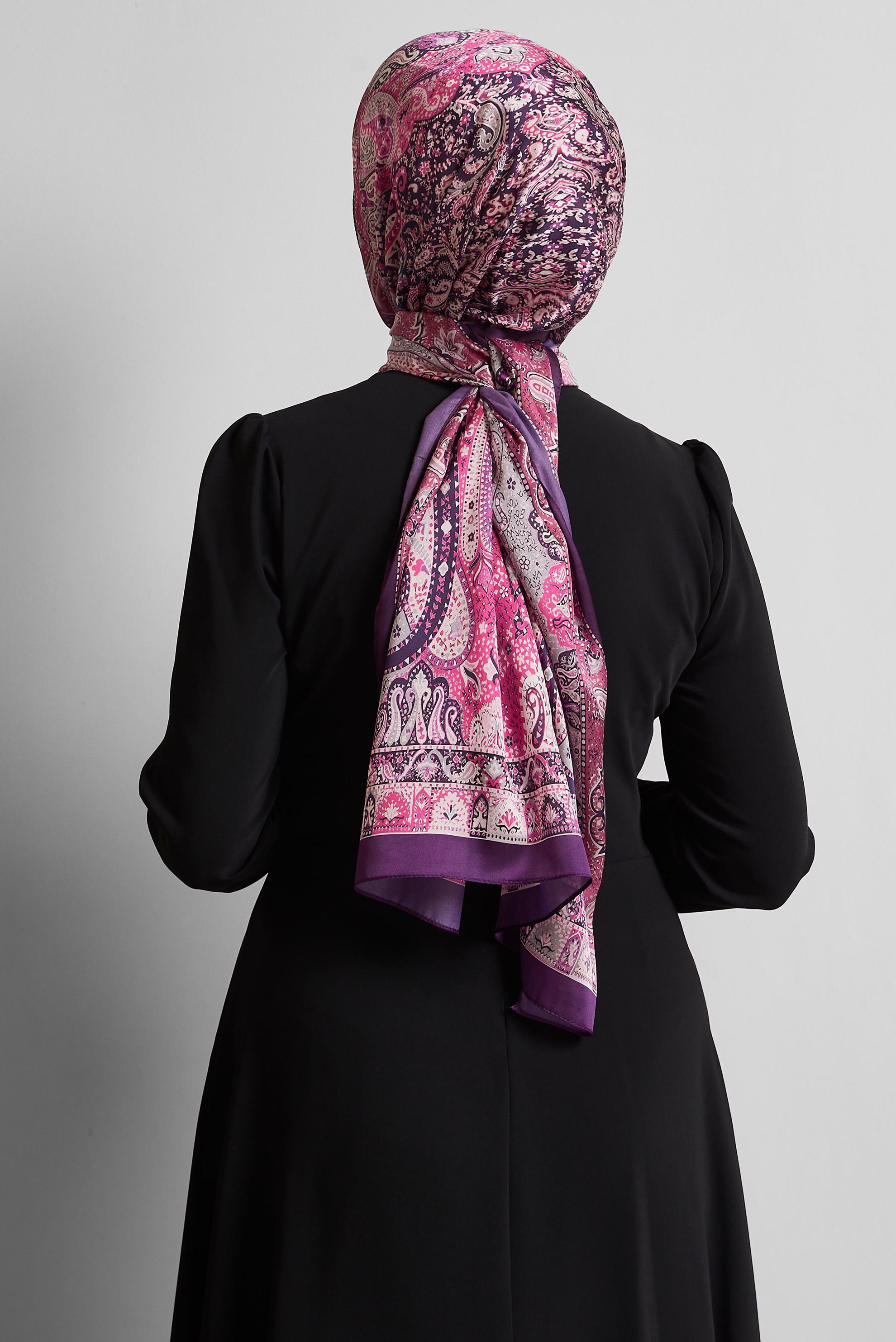 Tesettür giyim MÜRDÜM ALVİNA DESENLİ ŞAL 8548