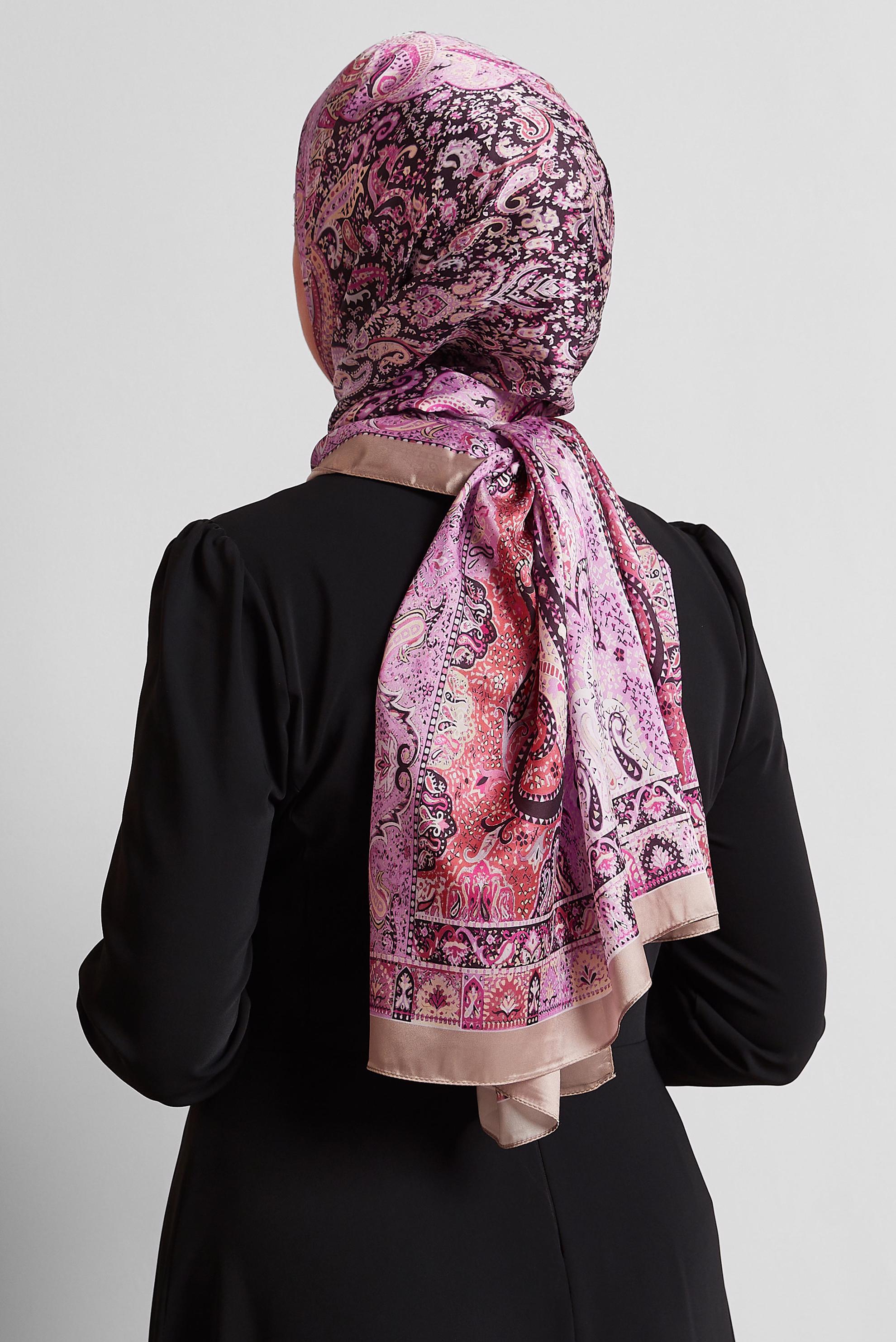 Tesettür giyim SİYAH ALVİNA DESENLİ ŞAL 8548