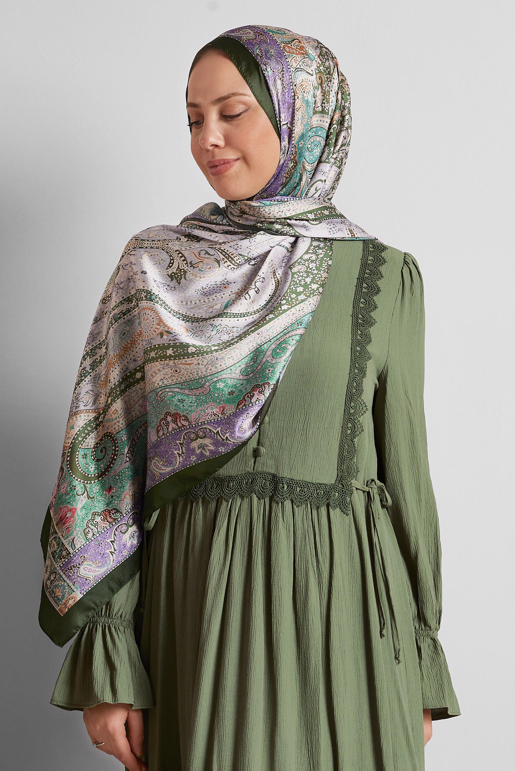 Tesettür giyim BEJ ALVİNA DESENLİ ŞAL 8548