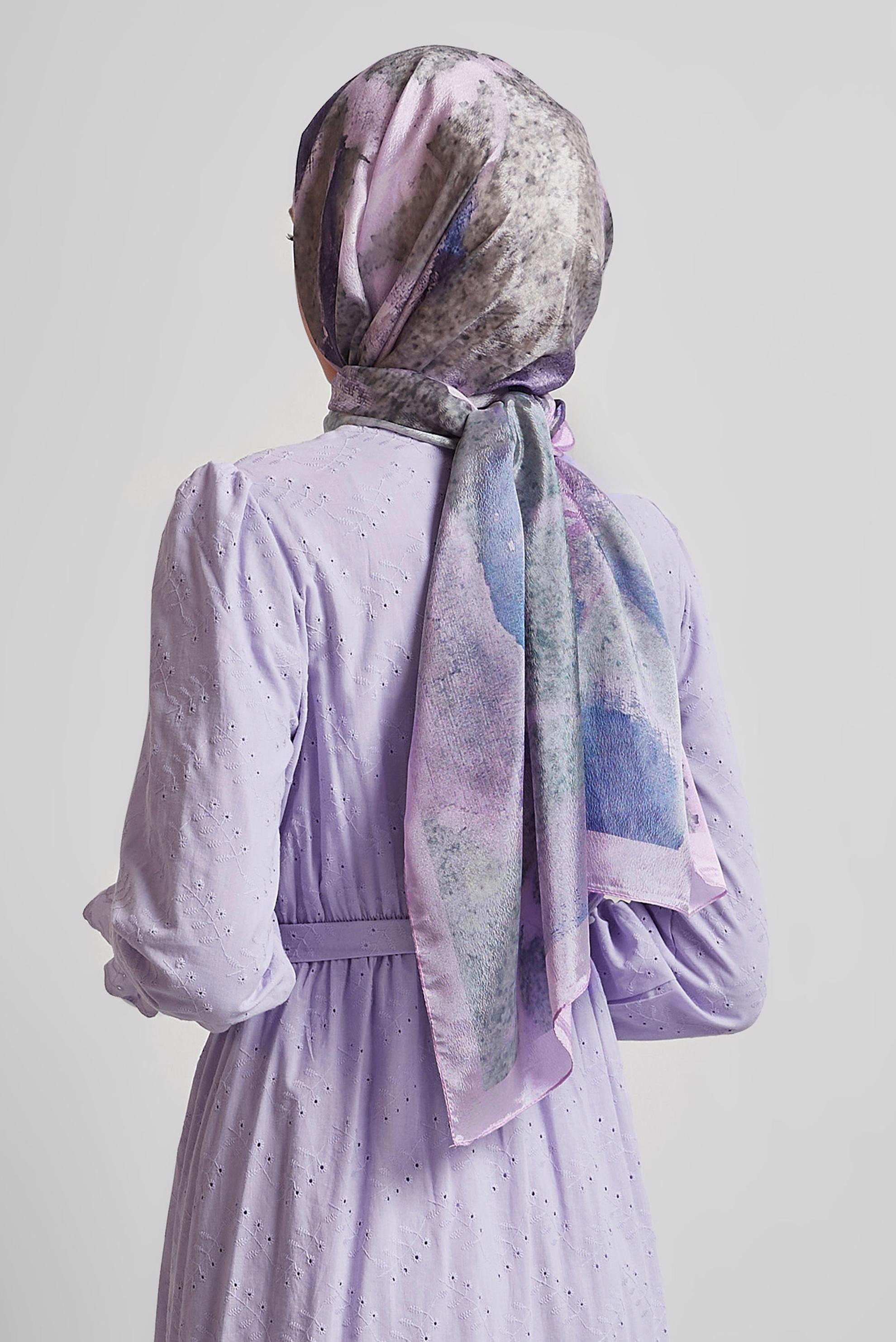 Tesettür giyim PEMBE ALVİNA DESENLİ ŞAL 8549