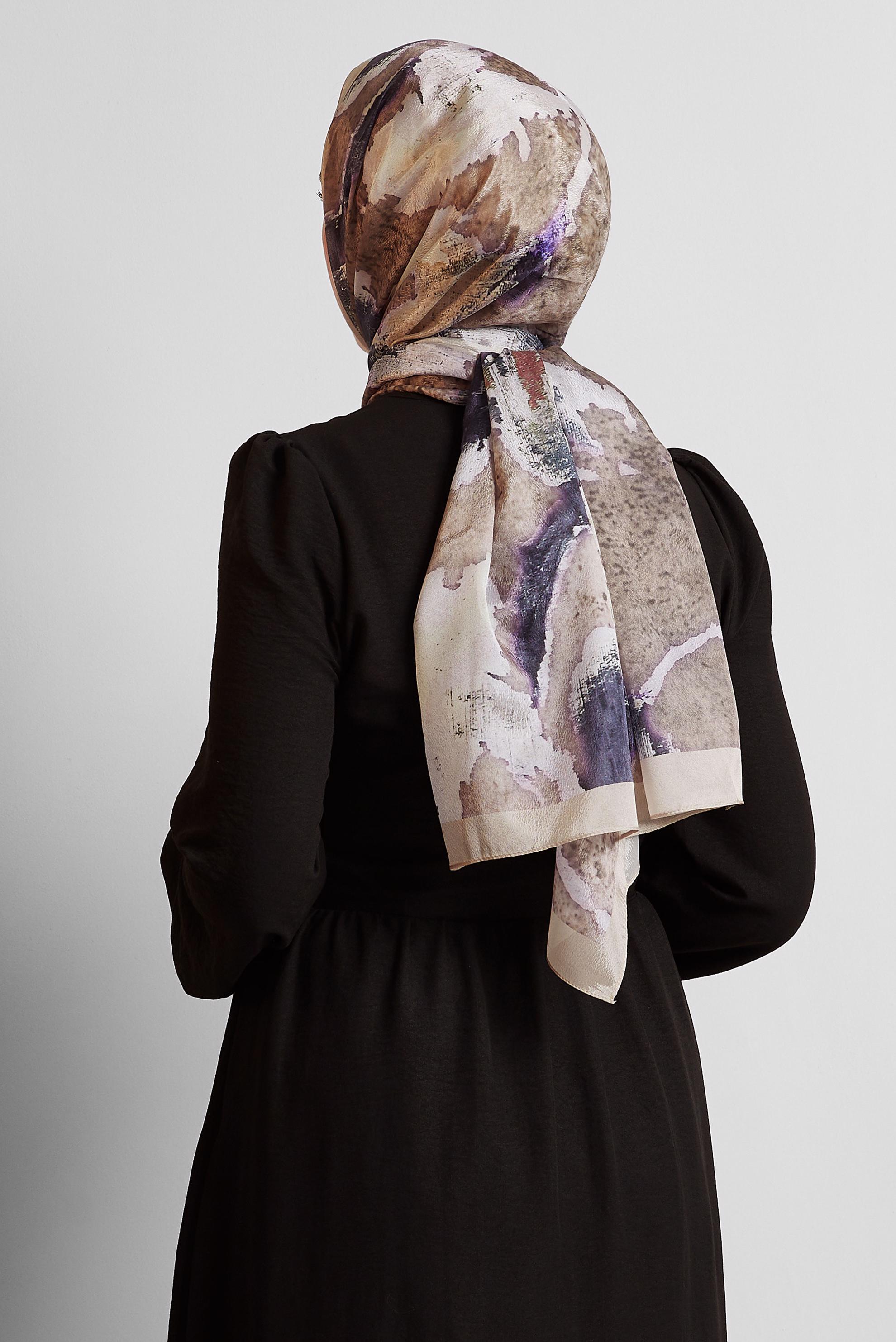 Tesettür giyim KUM ALVİNA DESENLİ ŞAL 8549