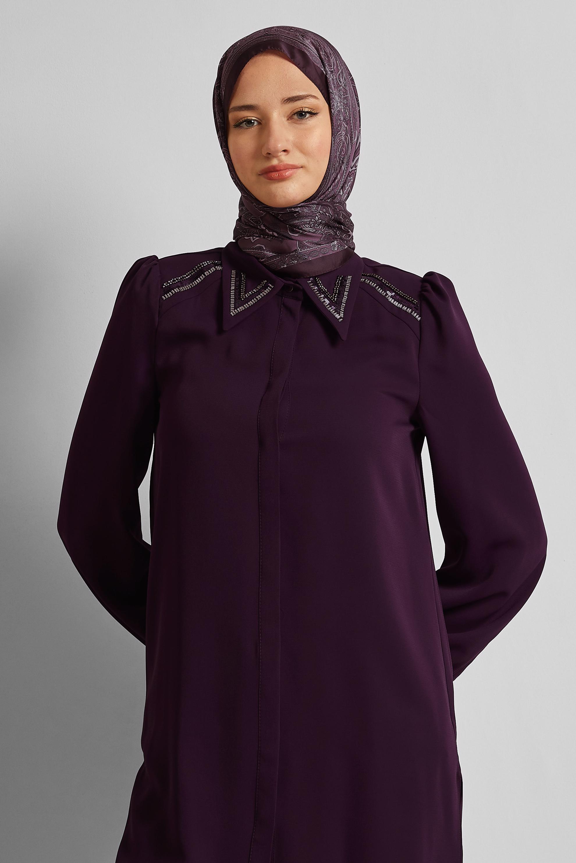 Tesettür giyim MÜRDÜM ALVİNA DESENLİ ŞAL 8552