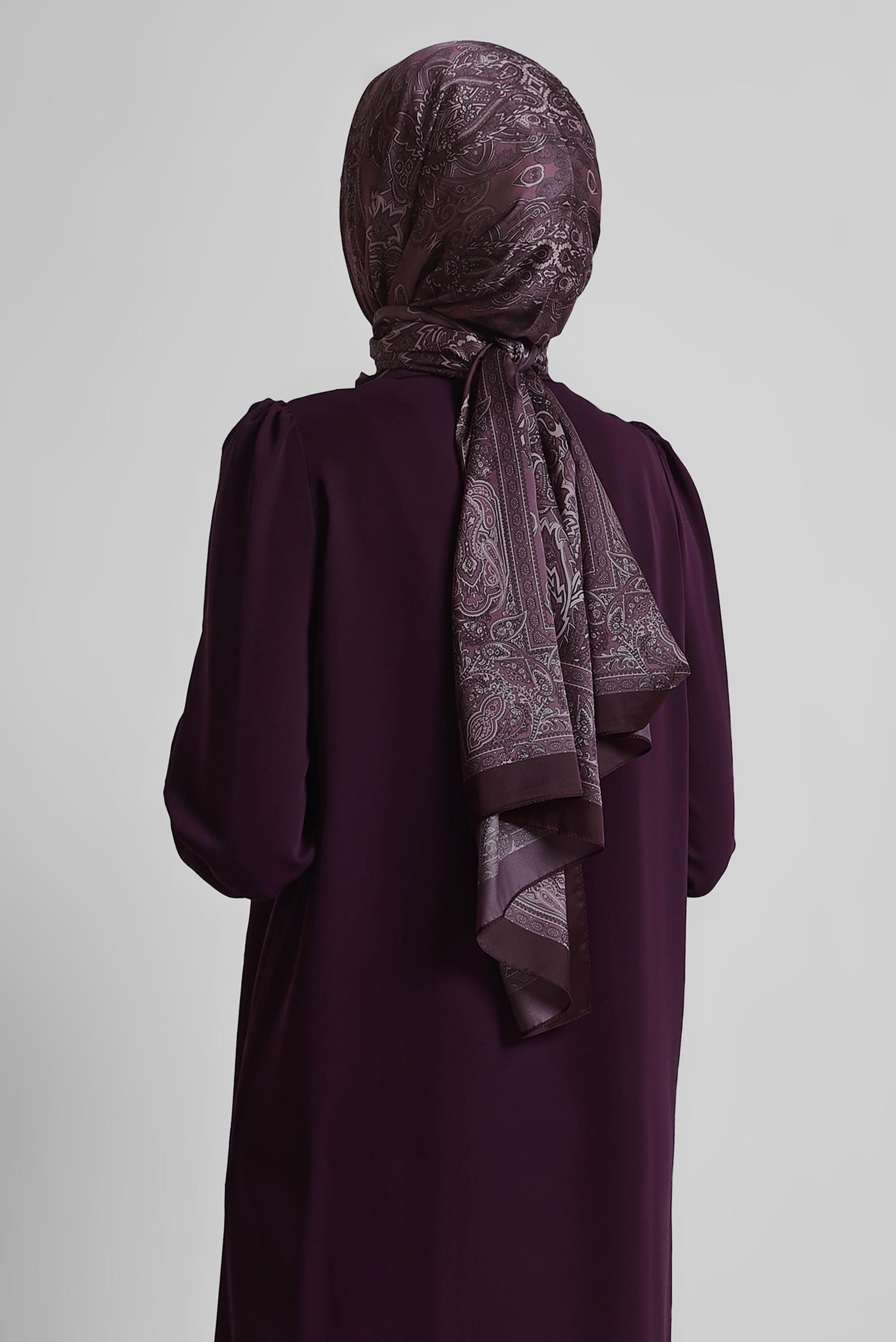 Tesettür giyim MÜRDÜM ALVİNA DESENLİ ŞAL 8552