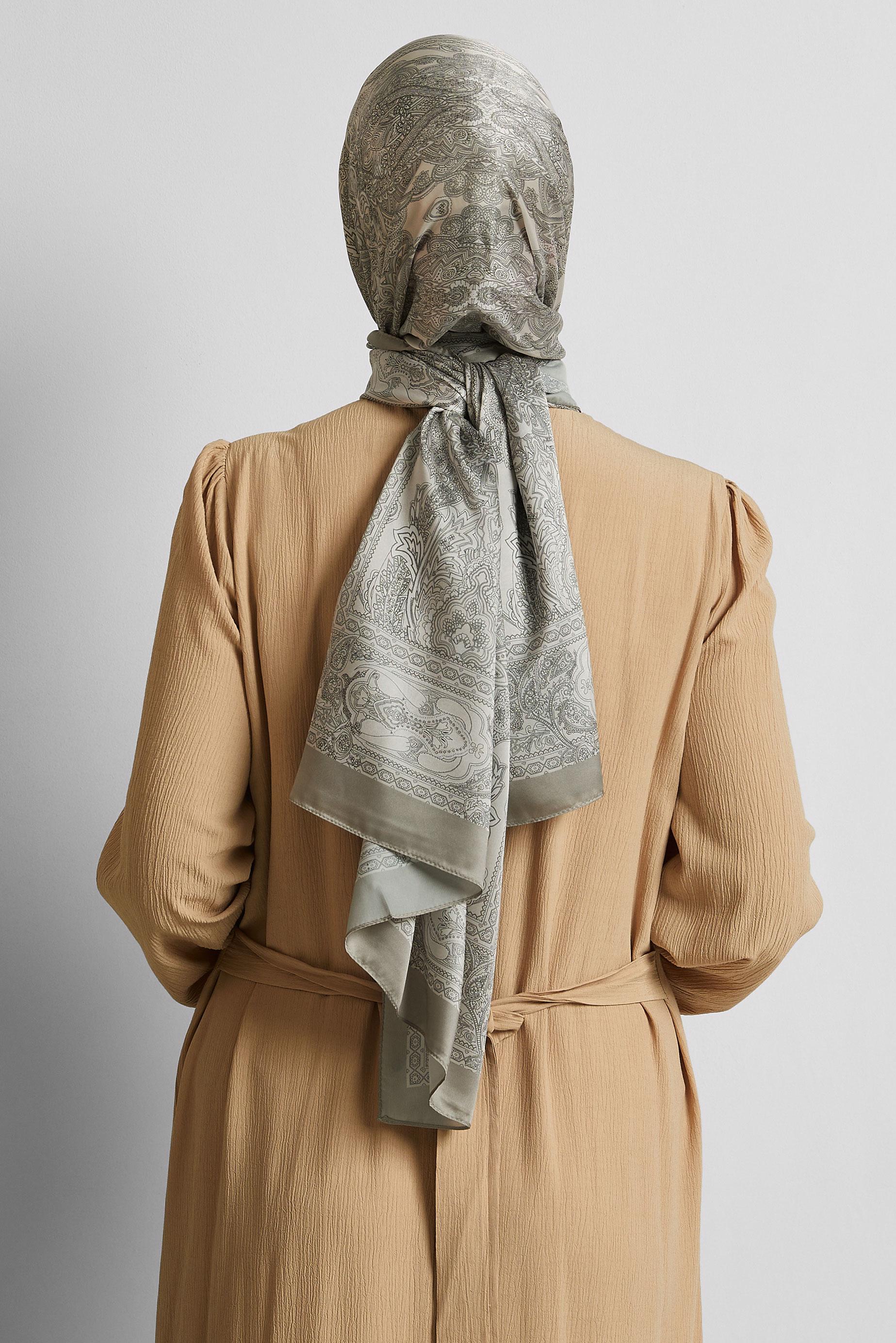 Tesettür giyim BEJ ALVİNA DESENLİ ŞAL 8552