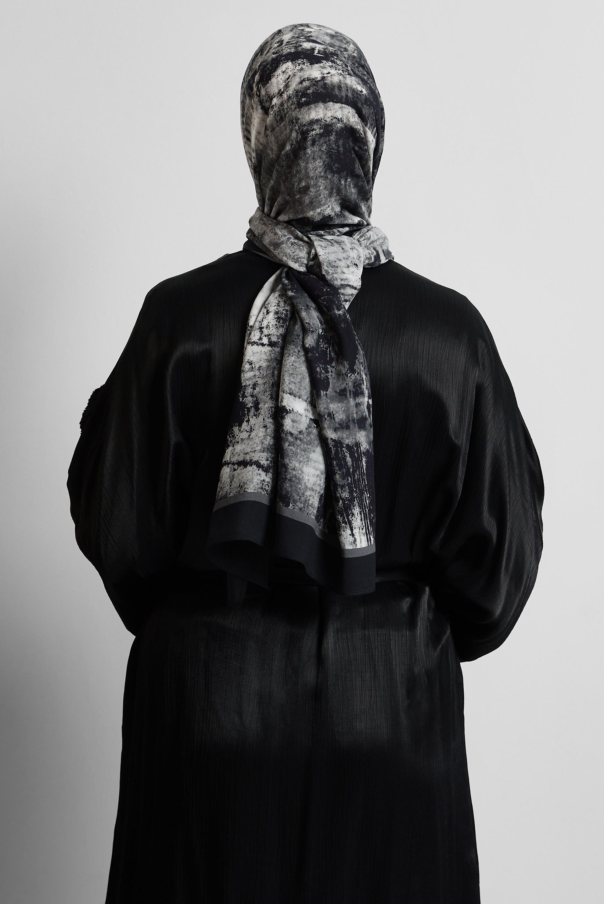 Tesettür giyim SİYAH ALVİNA PAMUK VİSKON ŞAL 8554