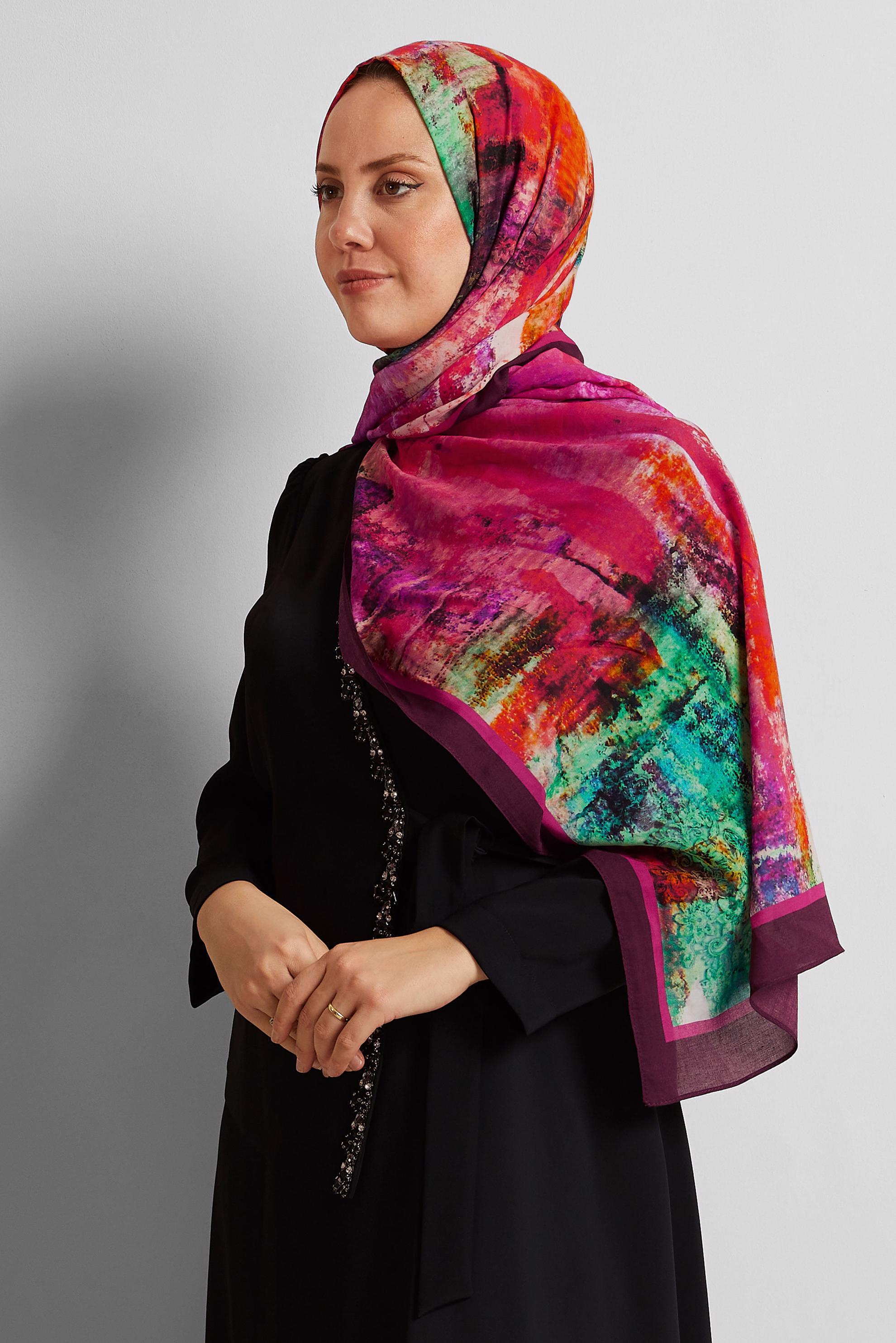 Tesettür giyim BORDO ALVİNA PAMUK VİSKON ŞAL 8554