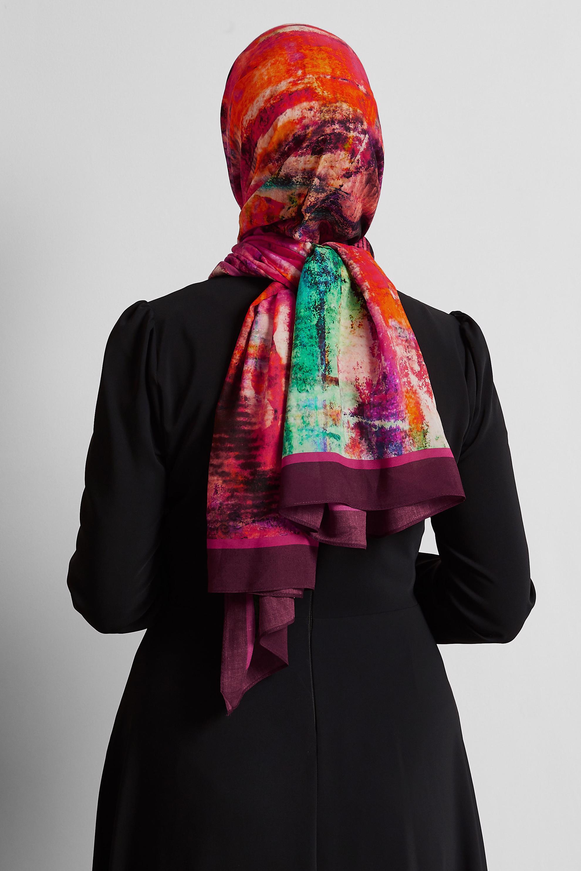 Tesettür giyim BORDO ALVİNA PAMUK VİSKON ŞAL 8554