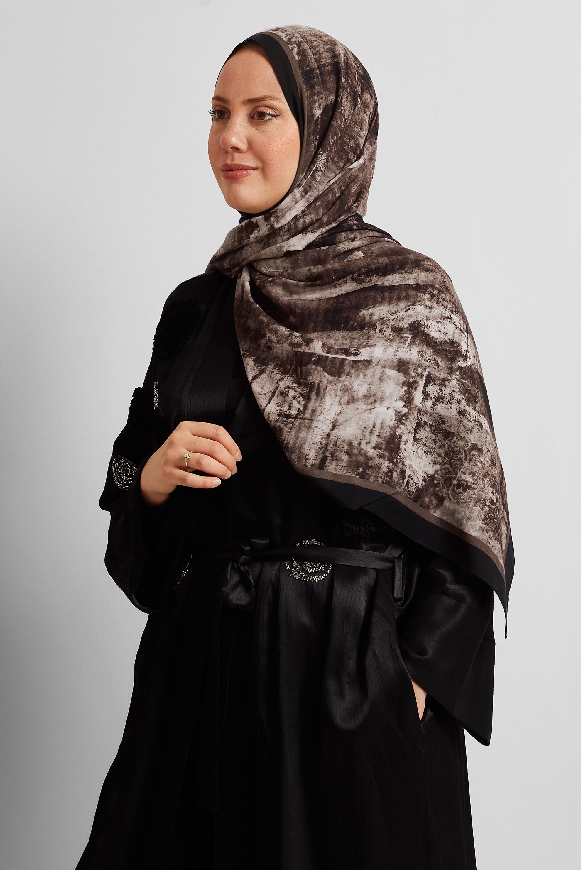 Tesettür giyim KAHVE ALVİNA PAMUK VİSKON ŞAL 8554