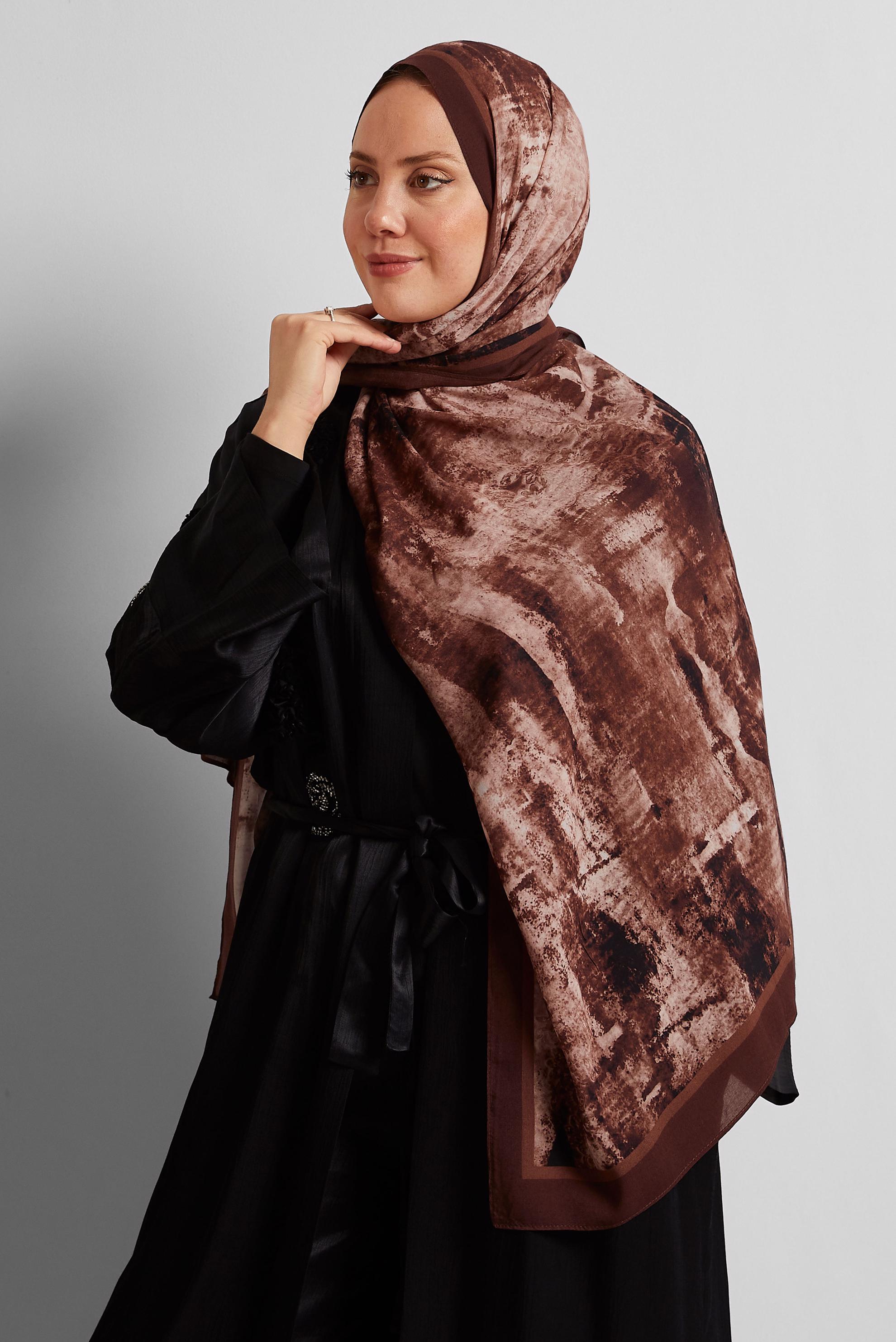 Tesettür giyim MÜRDÜM ALVİNA PAMUK VİSKON ŞAL 8554
