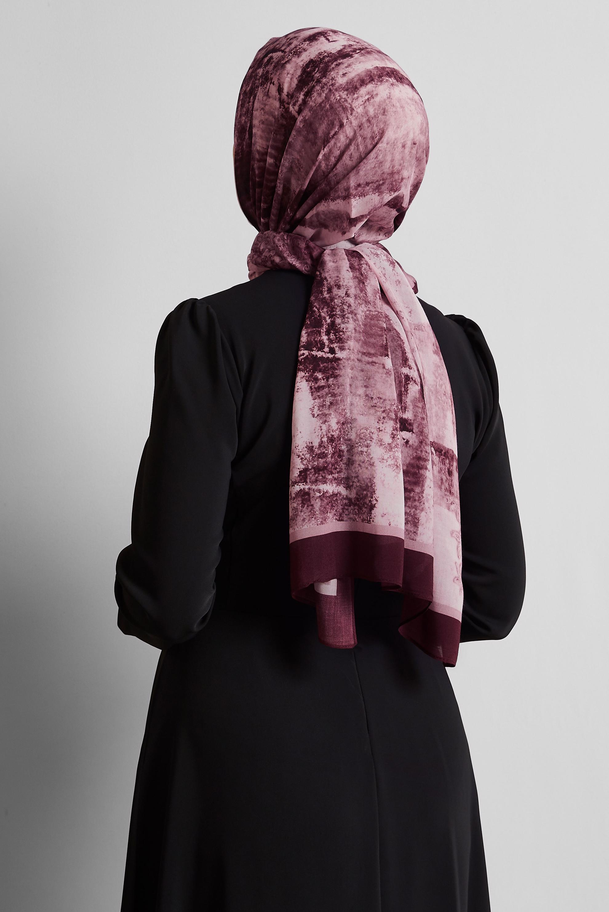 Tesettür giyim BORDO ALVİNA PAMUK VİSKON ŞAL 8554