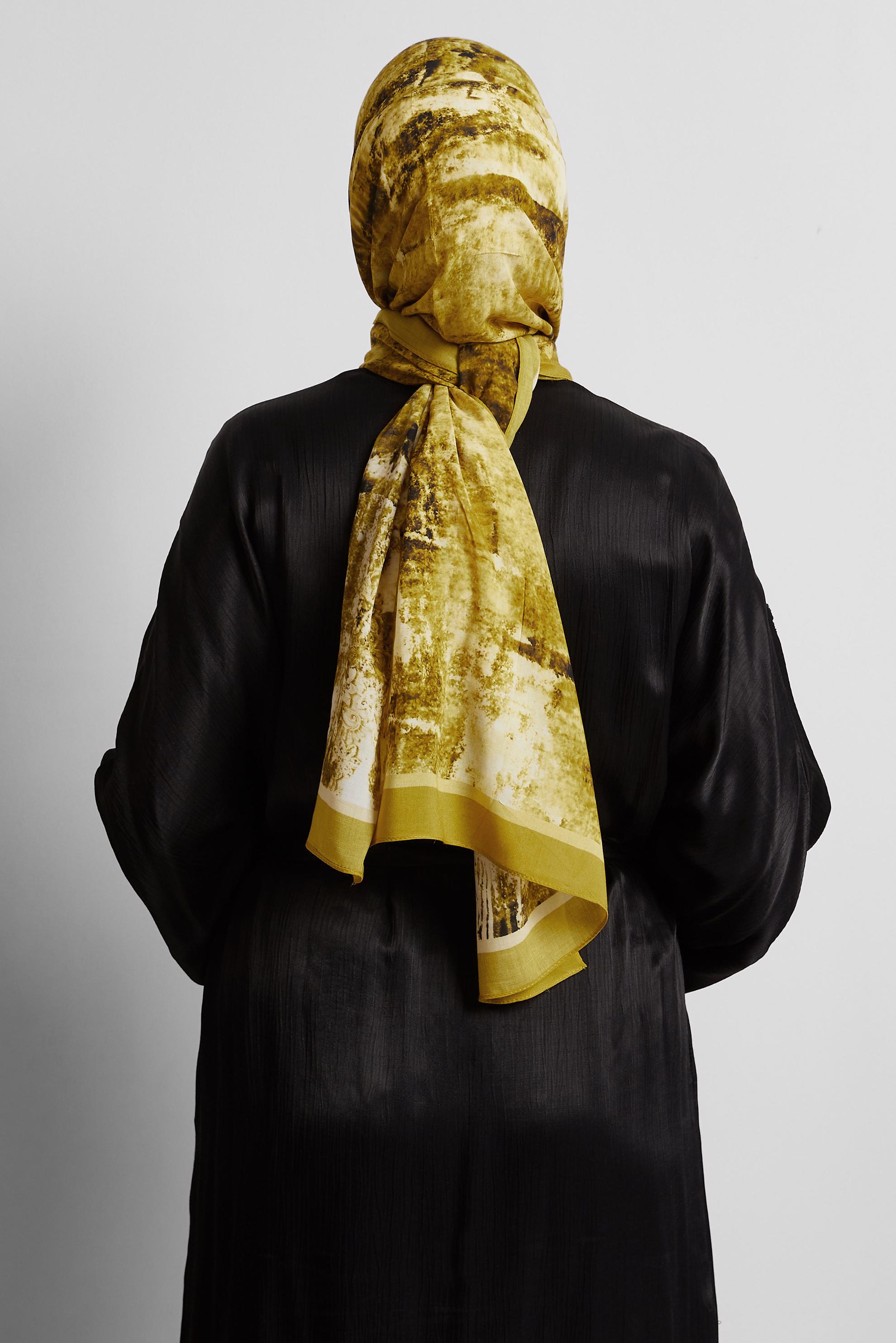 Tesettür giyim YEŞİL ALVİNA PAMUK VİSKON ŞAL 8554