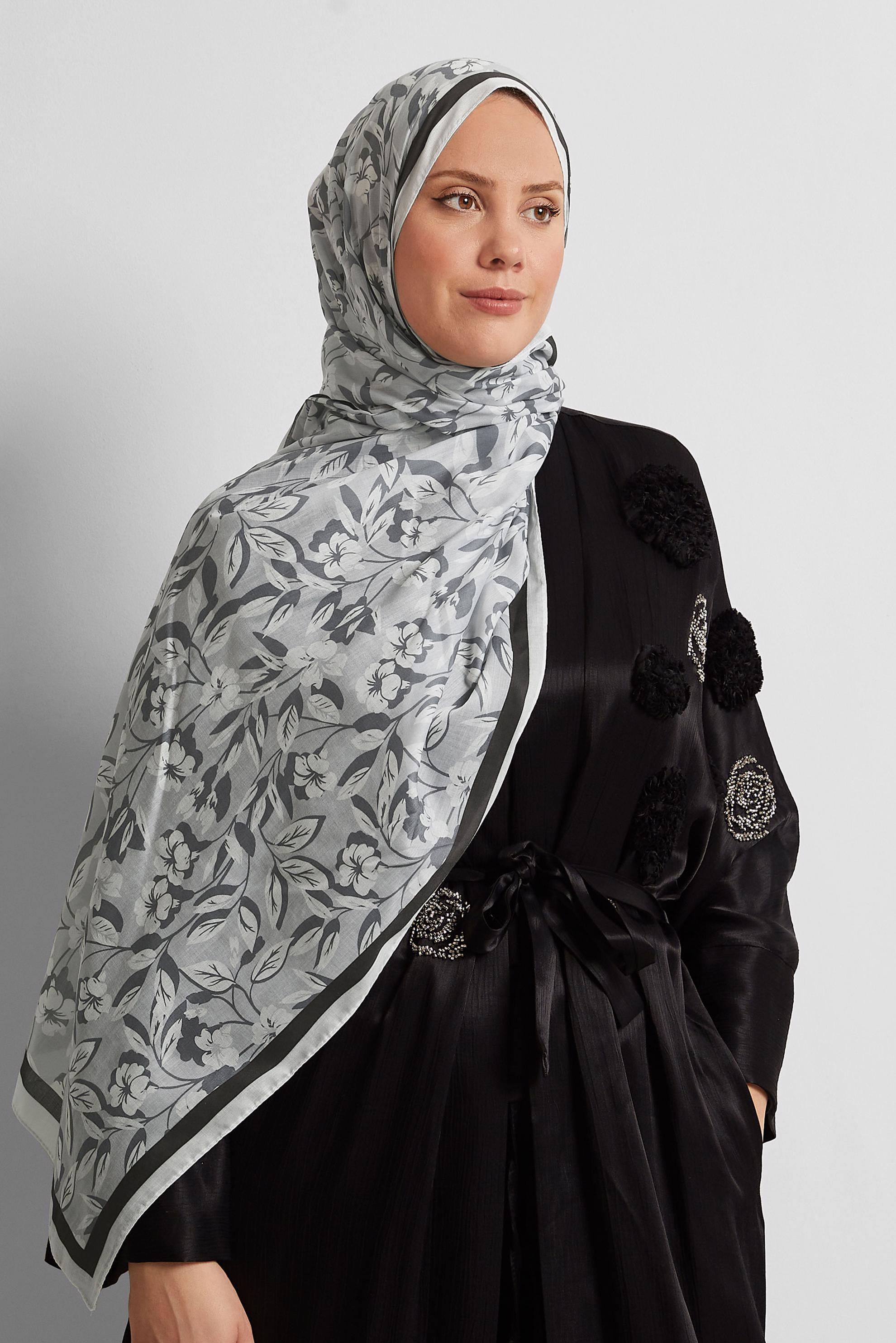 Tesettür giyim SİYAH ALVİNA ŞAL 8555