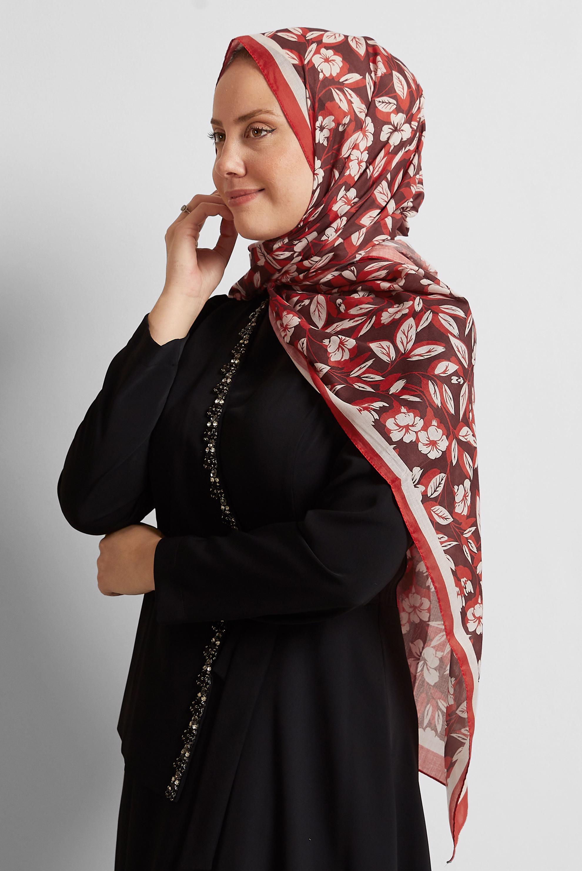 Tesettür giyim KIRMIZI ALVİNA ŞAL 8555