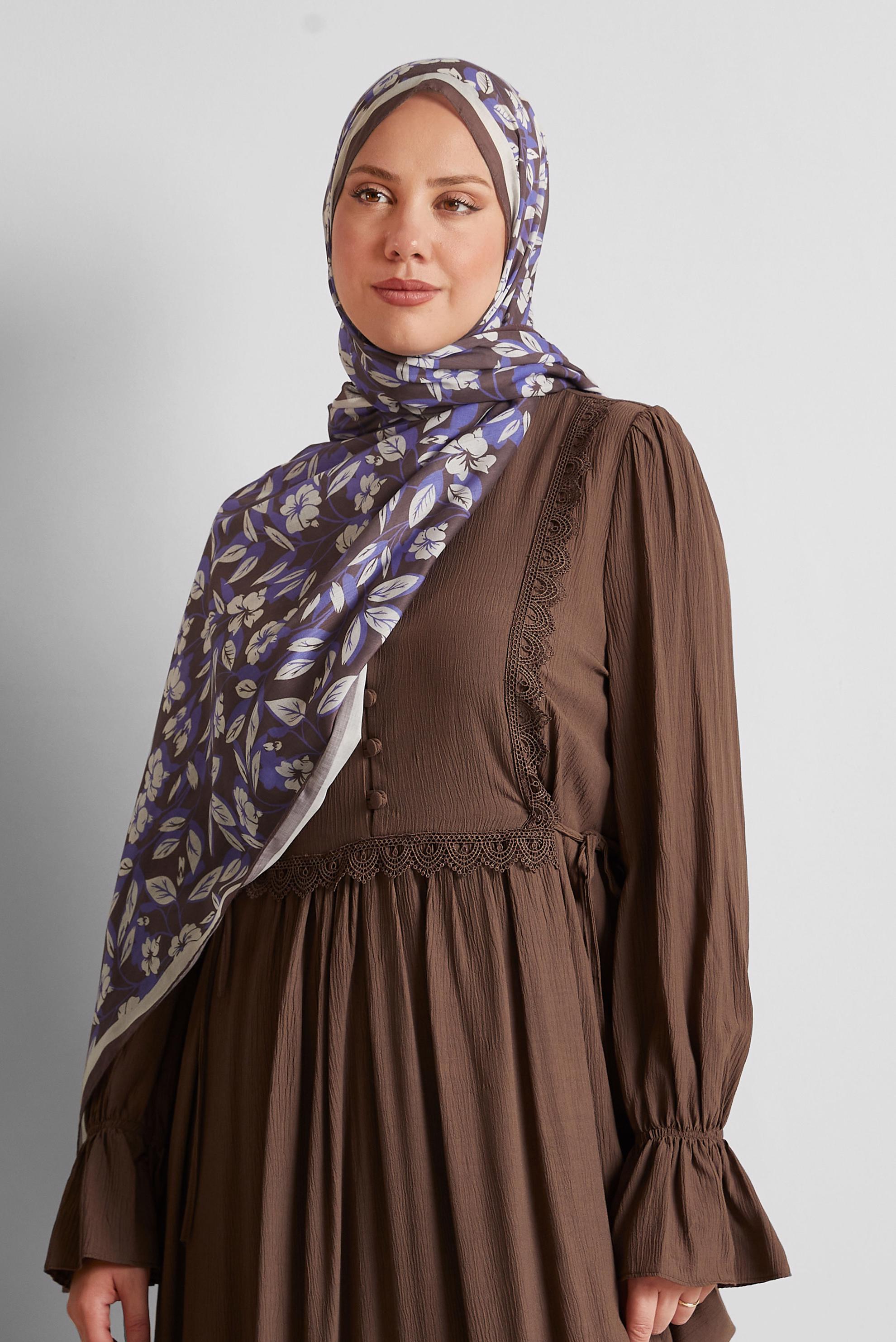 Tesettür giyim MOR ALVİNA ŞAL 8555