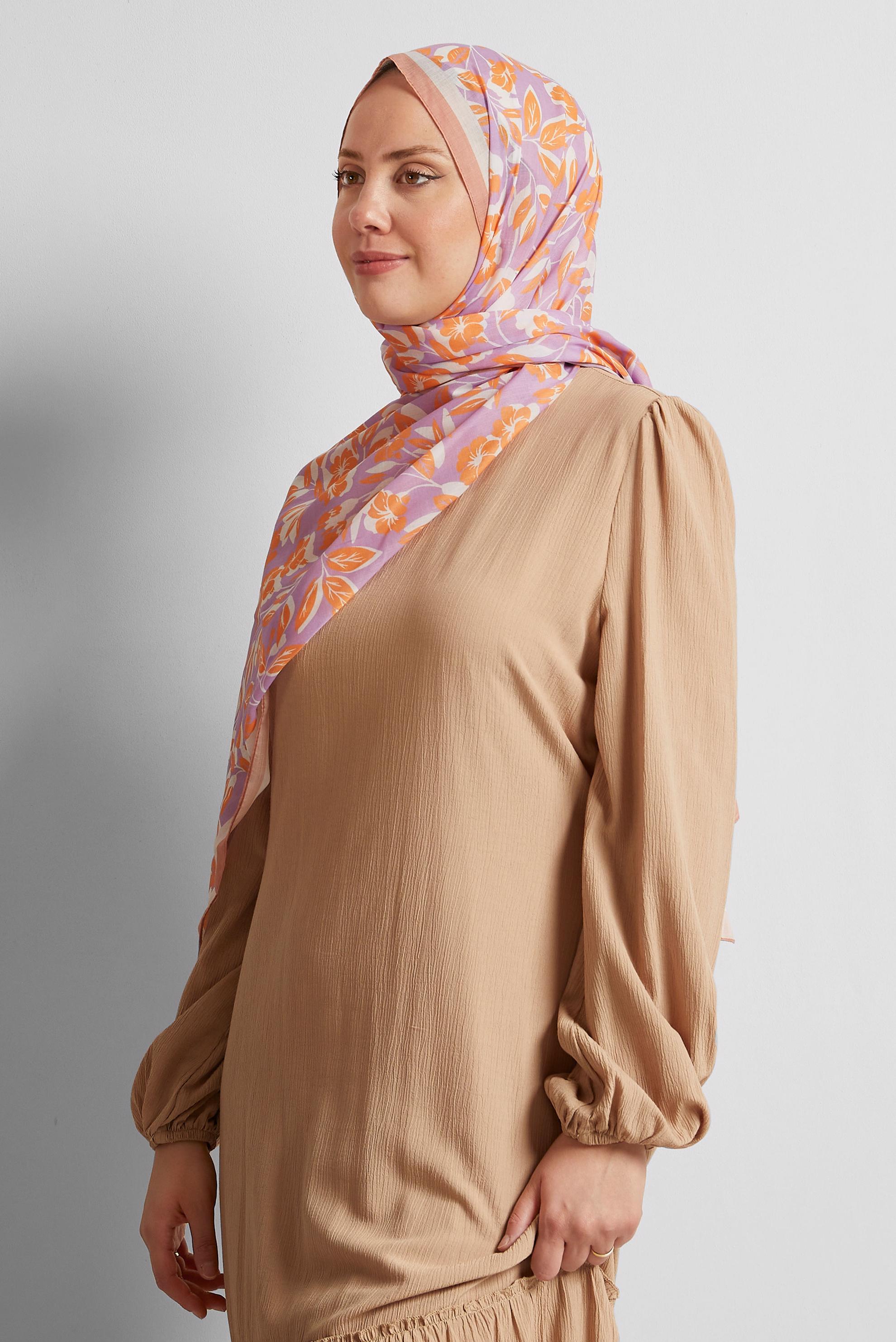 Tesettür giyim MOR ALVİNA ŞAL 8555