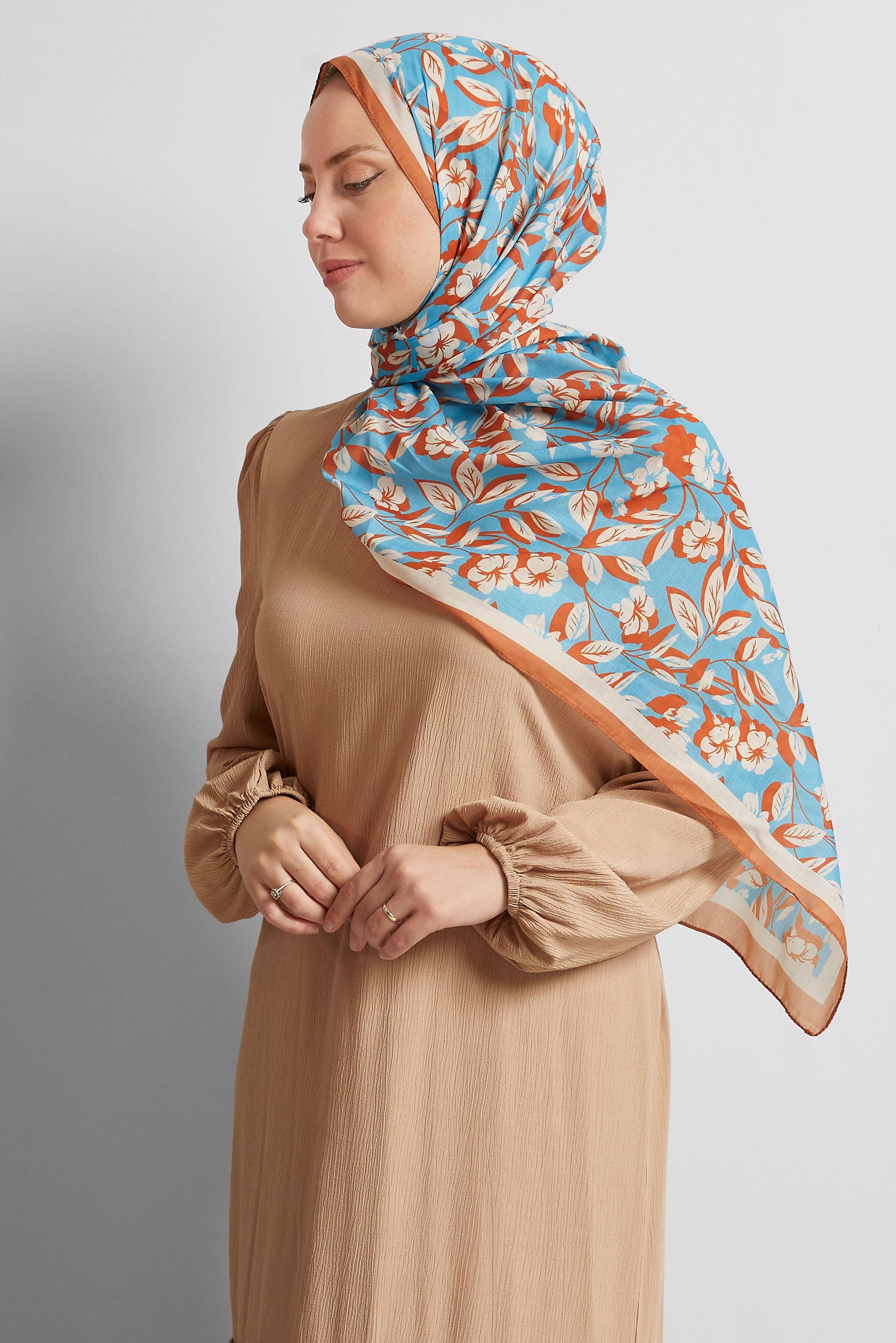 Tesettür giyim MAVİ ALVİNA ŞAL 8555