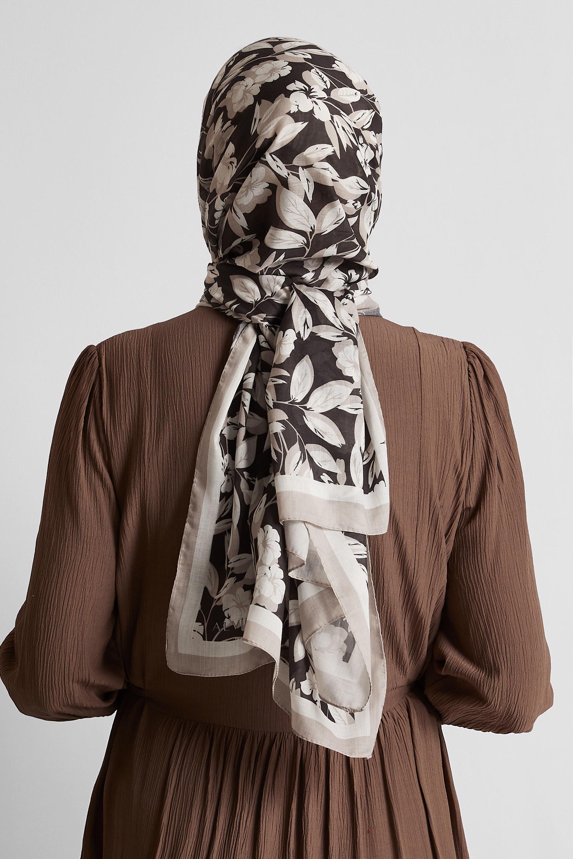 Tesettür giyim KAHVE ALVİNA ŞAL 8555