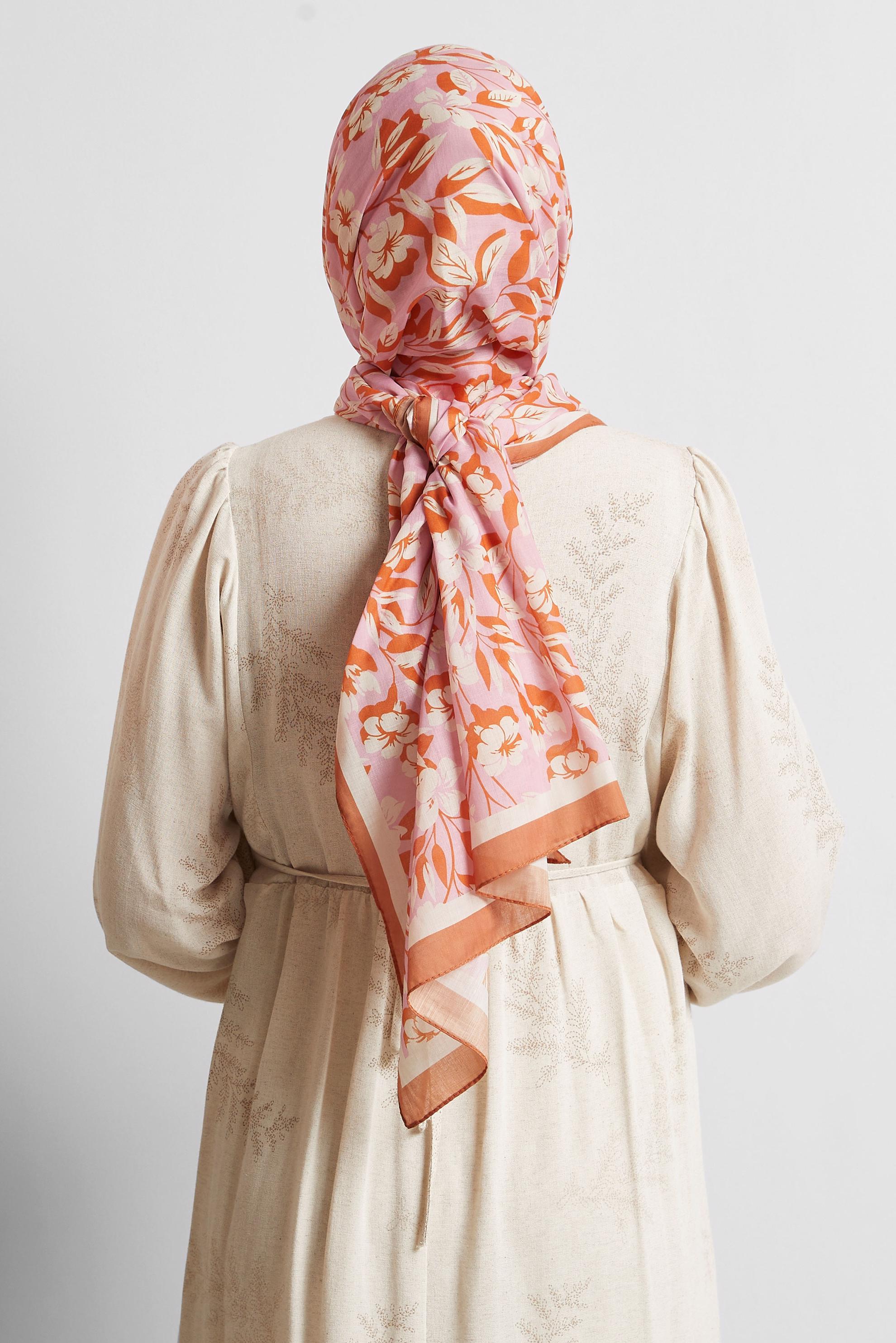 Tesettür giyim PEMBE ALVİNA ŞAL 8555