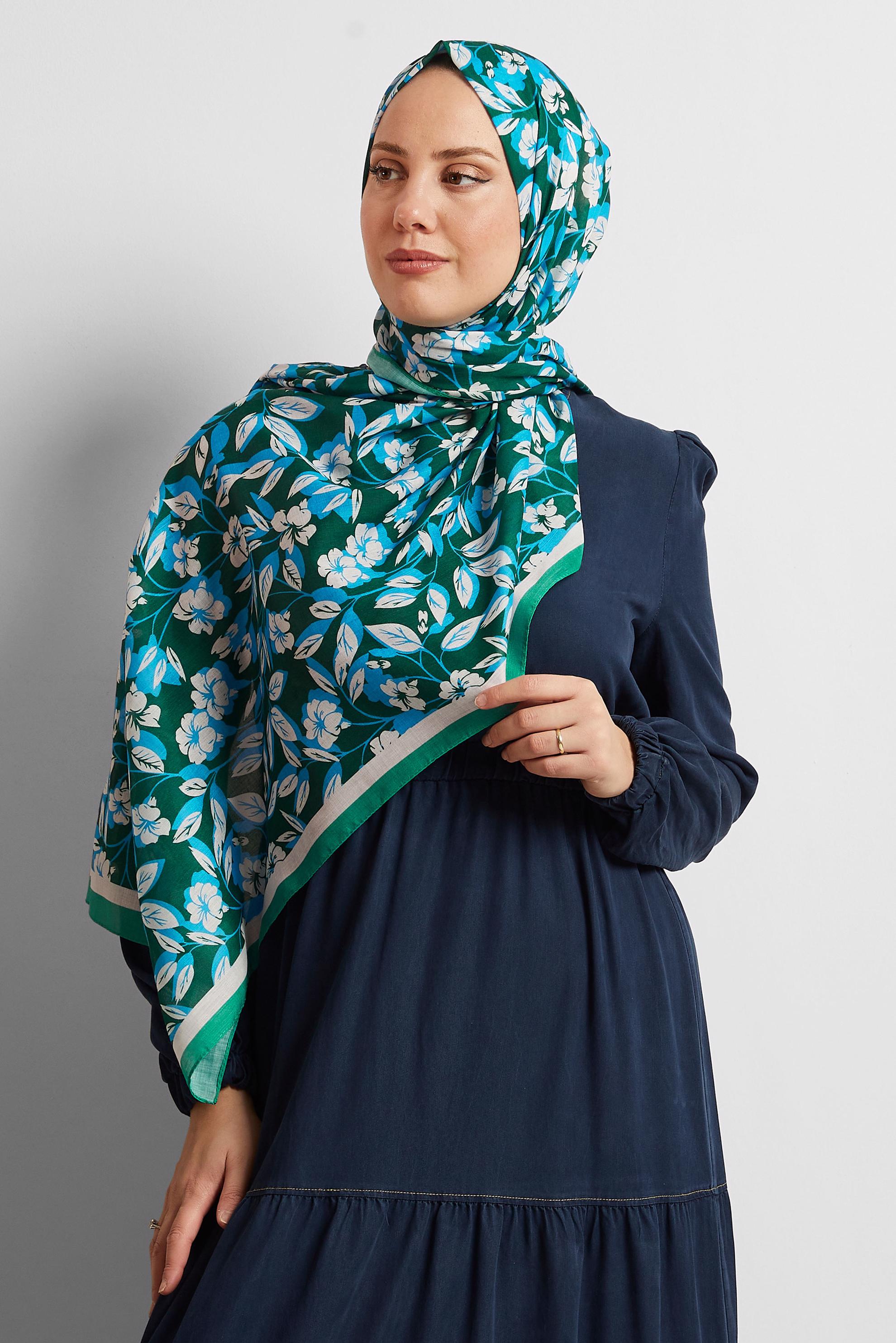 Tesettür giyim MAVİ ALVİNA ŞAL 8555