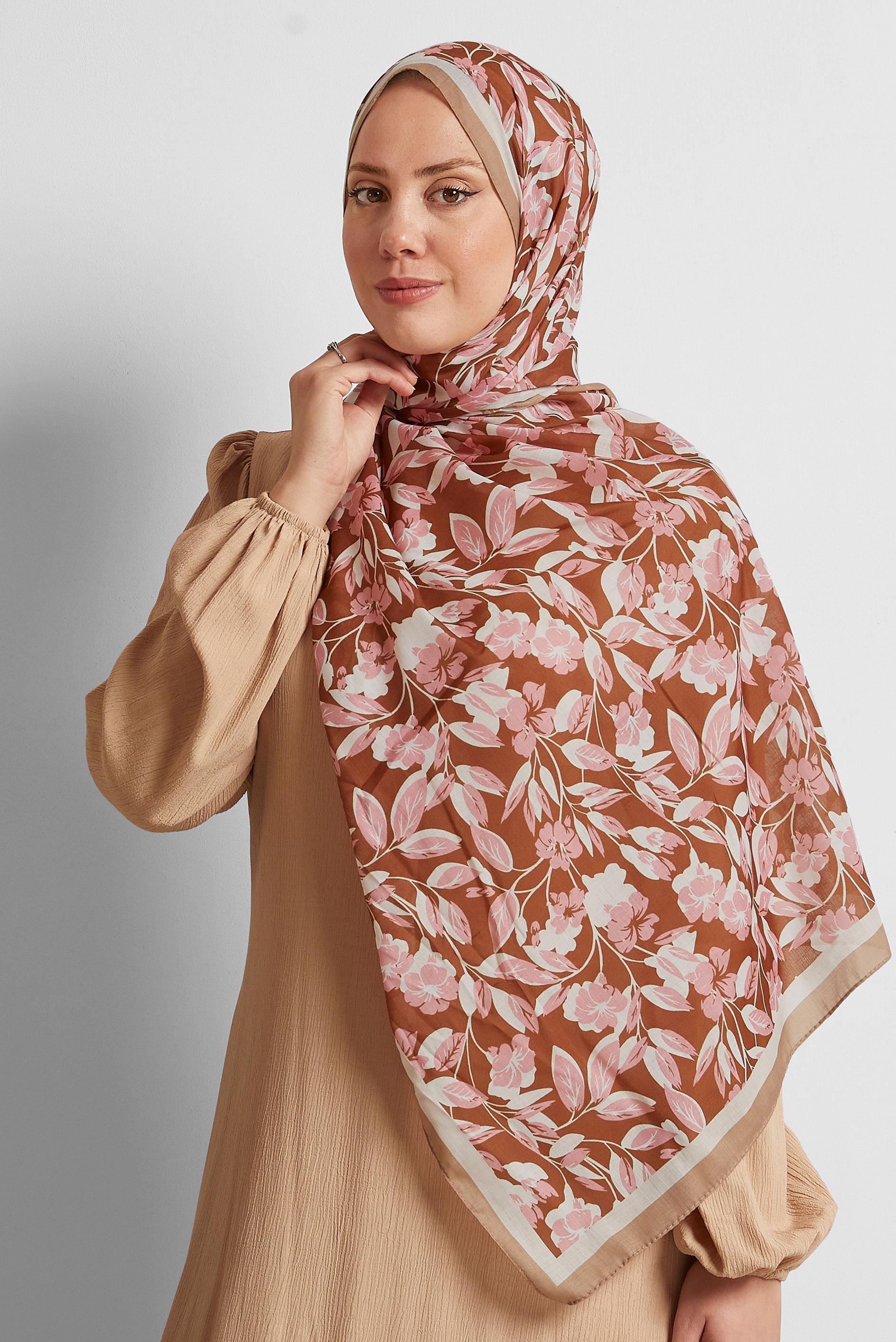 Tesettür giyim TABA ALVİNA ŞAL 8555
