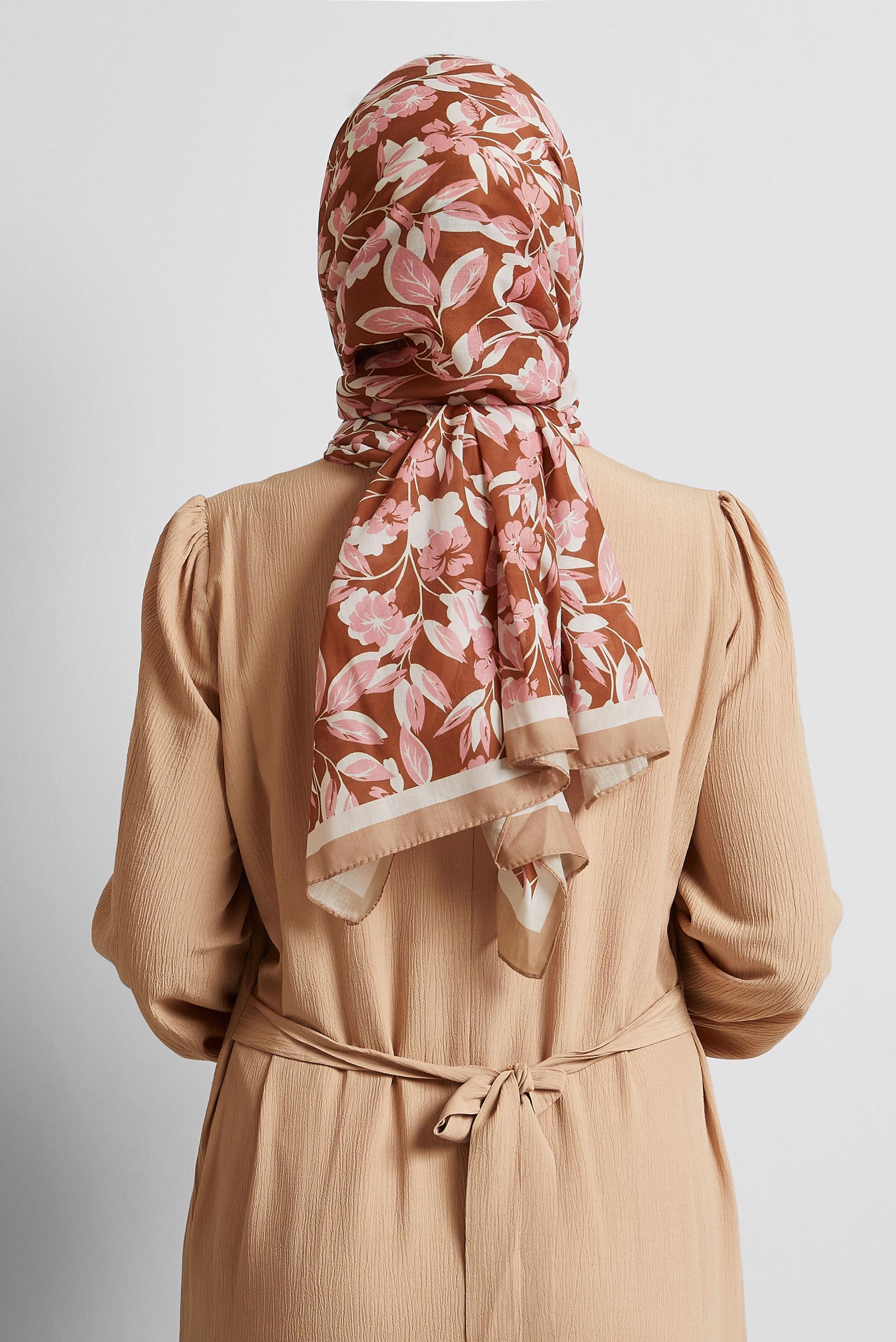 Tesettür giyim TABA ALVİNA ŞAL 8555