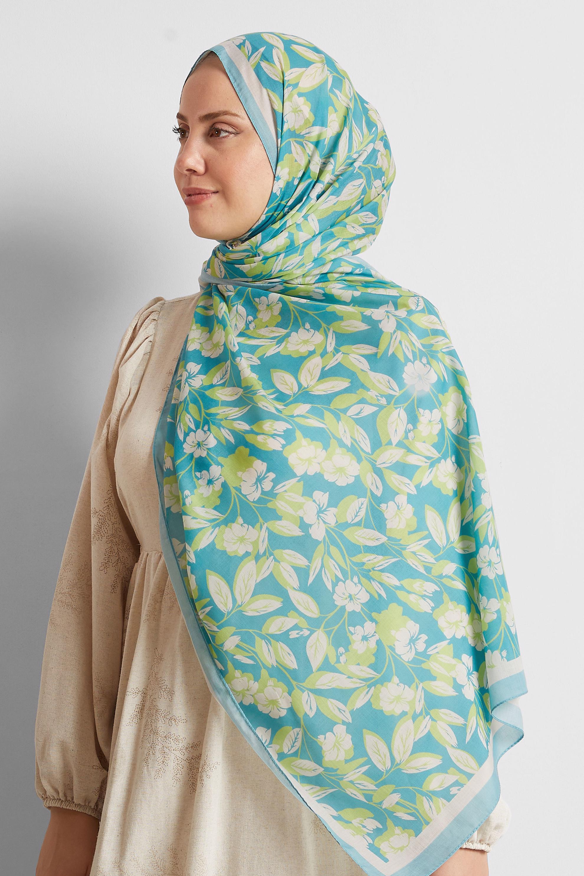 Tesettür giyim YEŞİL ALVİNA ŞAL 8555