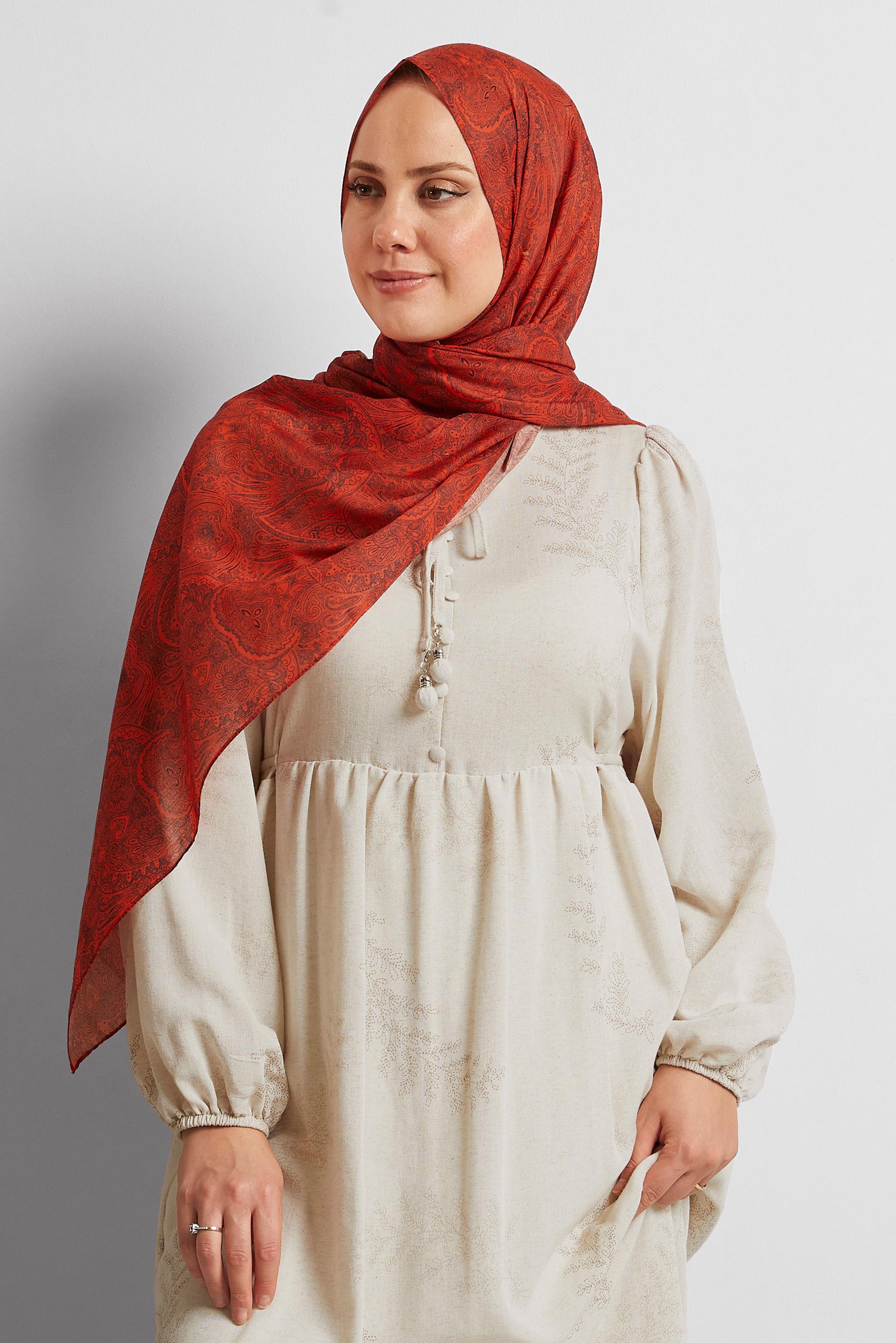 Tesettür giyim KIRMIZI ALVİNA ŞAL 8556