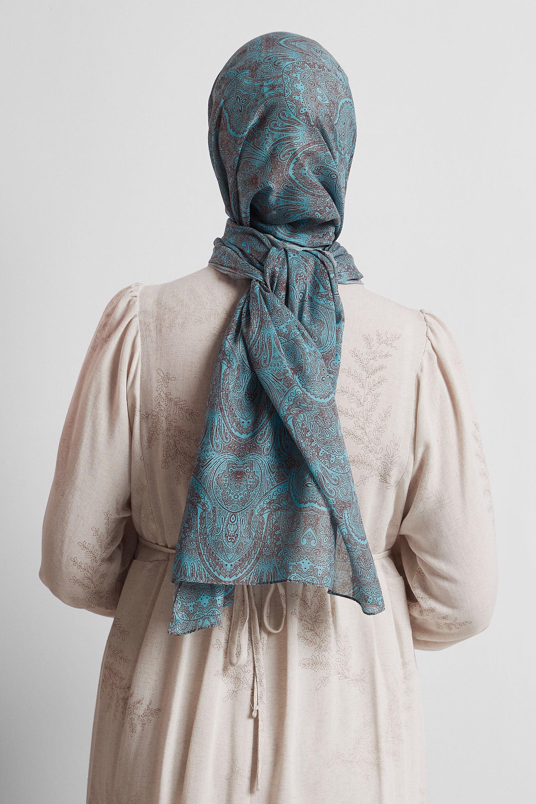 Tesettür giyim MAVİ ALVİNA ŞAL 8556