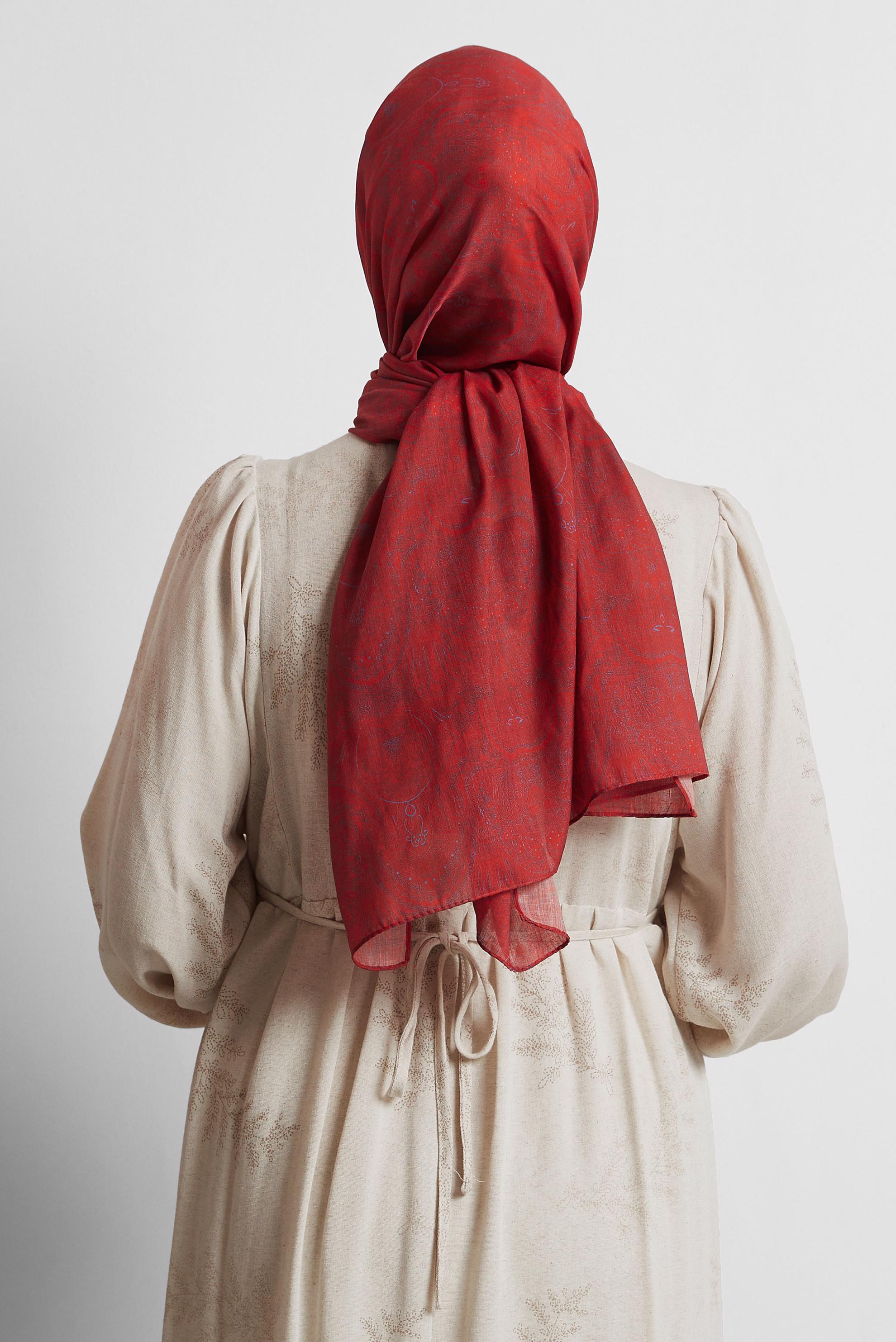 Tesettür giyim BORDO ALVİNA ŞAL 8556