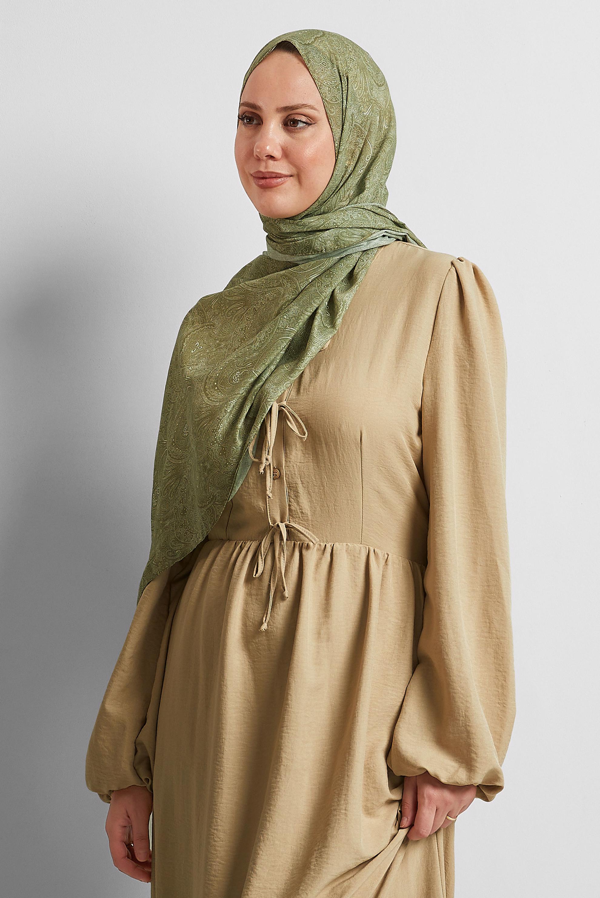 Tesettür giyim HAKİ ALVİNA ŞAL 8556