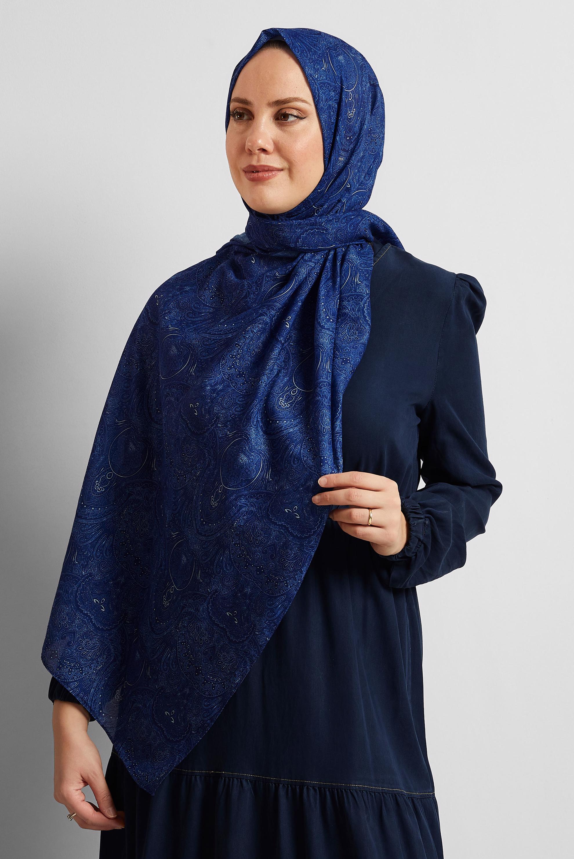 Tesettür giyim LACİVERT ALVİNA ŞAL 8556