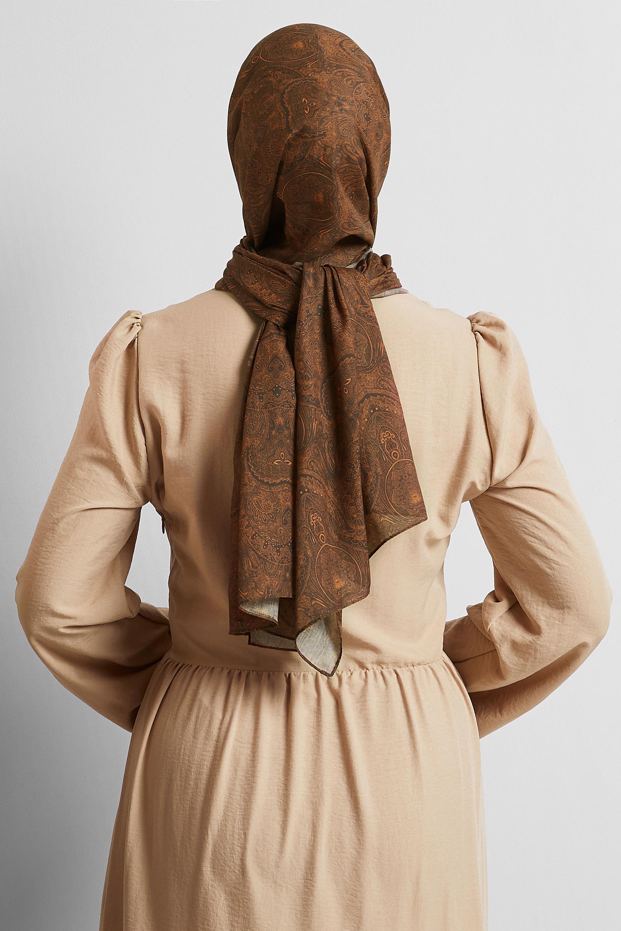 Tesettür giyim TABA ALVİNA ŞAL 8556