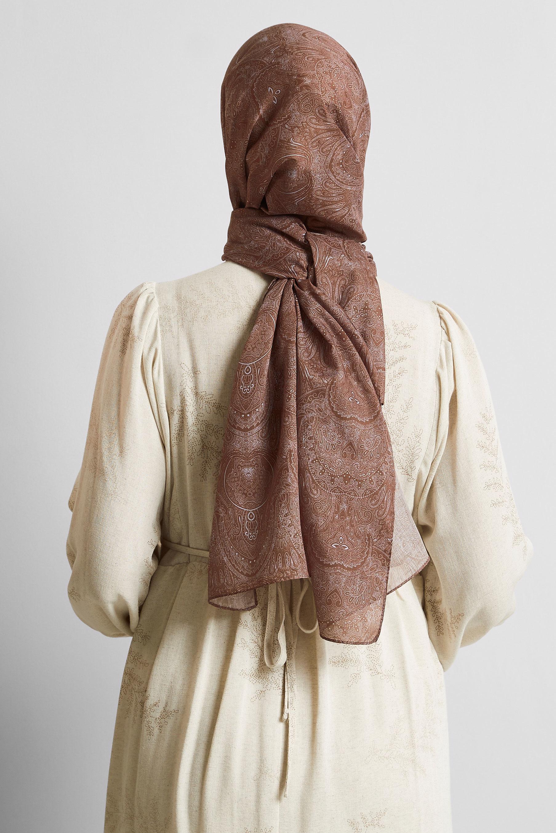 Tesettür giyim VİZON ALVİNA ŞAL 8556