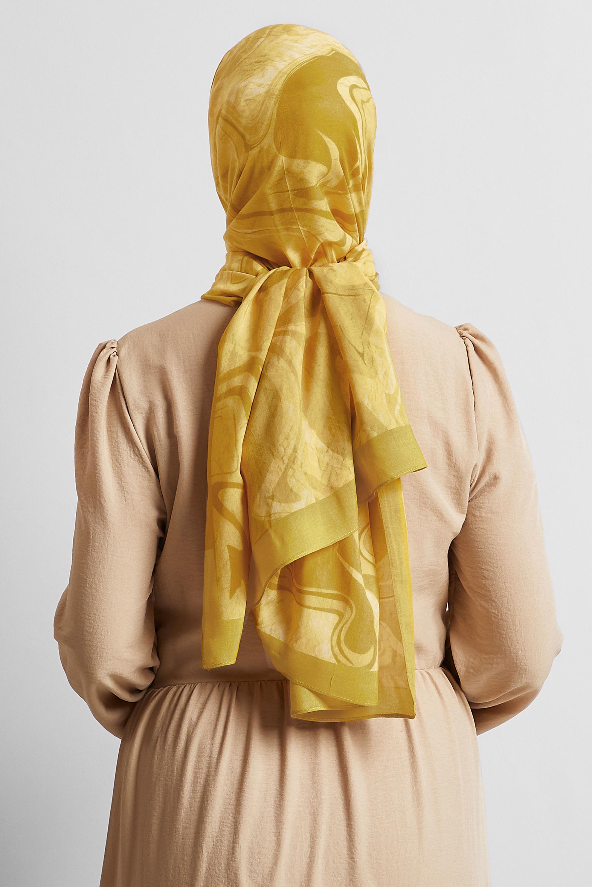 Tesettür giyim YEŞİL ALVİNA DESENLİ ŞAL 8567