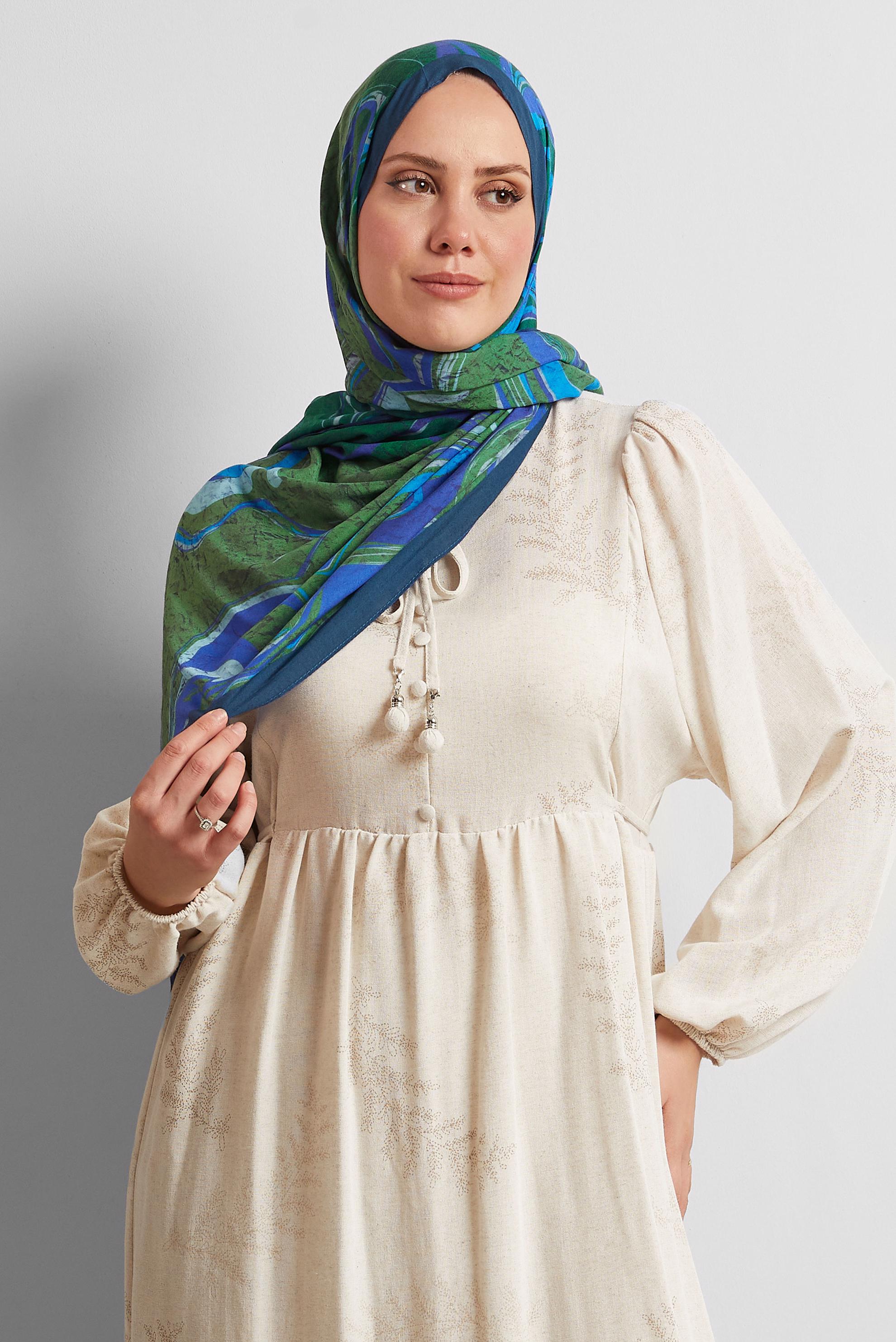 Tesettür giyim MOR ALVİNA DESENLİ ŞAL 8567