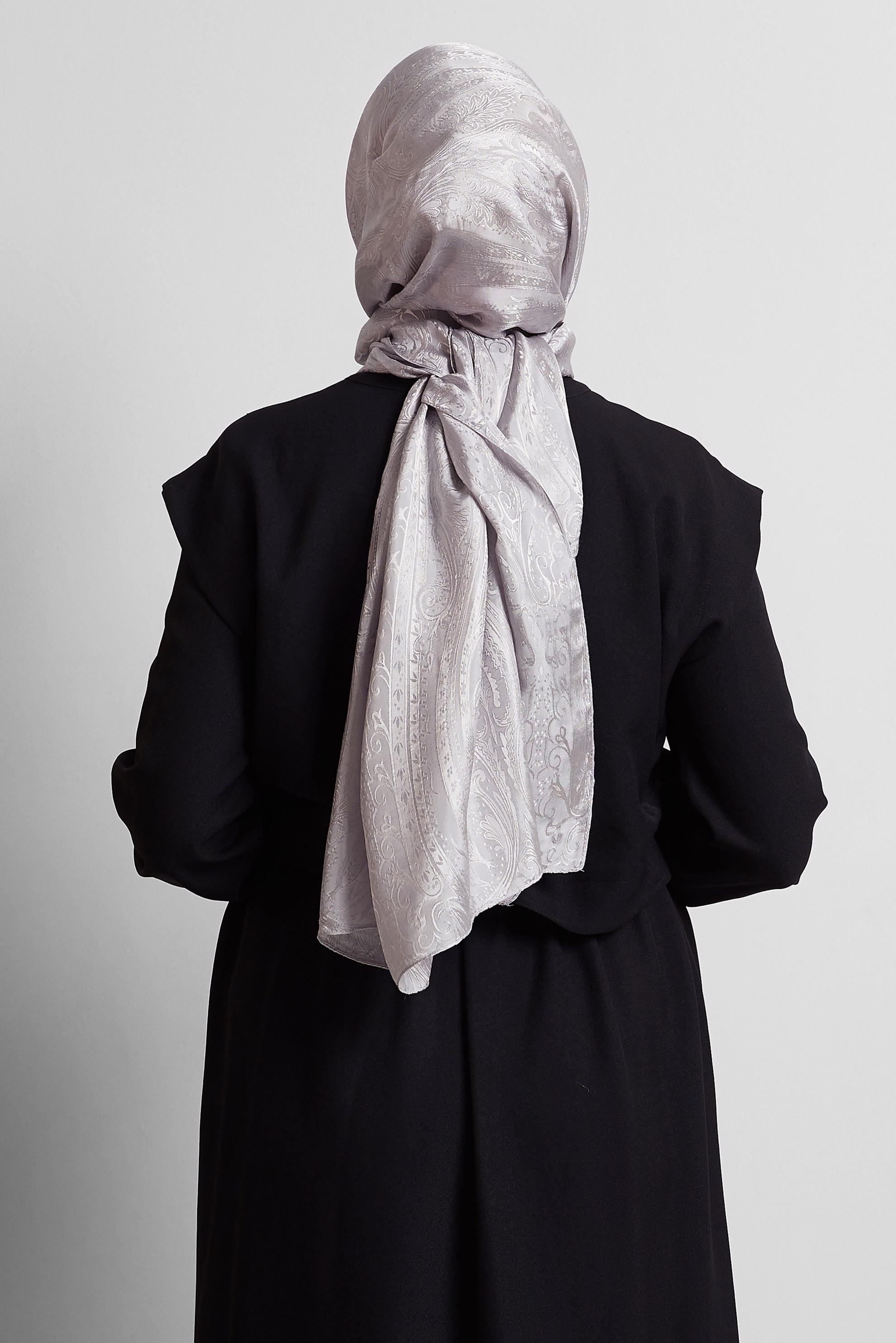 Vêtements hijab ARGENT CHÂLE JACQUARD ALVINA 8568