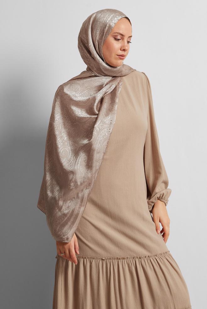 Vêtements hijab VISON CHÂLE JACQUARD ALVINA 8568 - ALVİNA