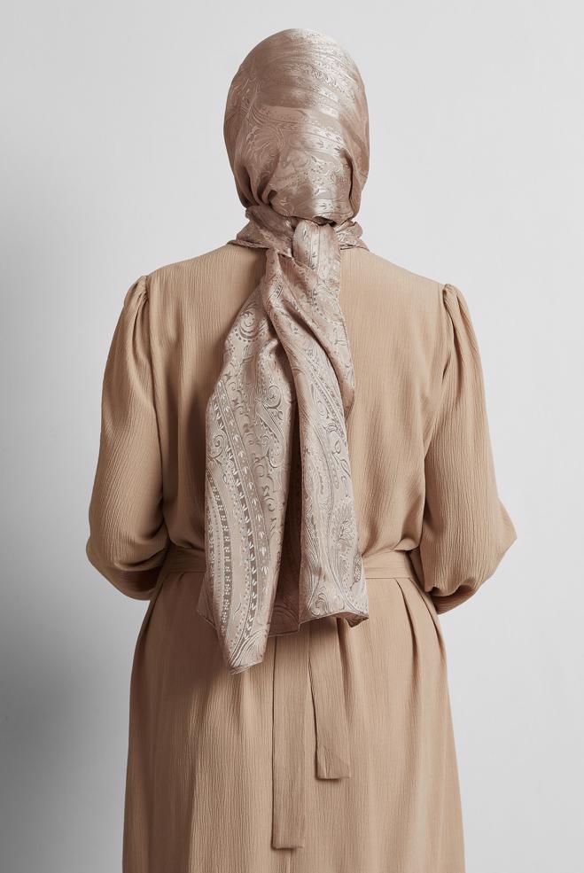 Vêtements hijab VISON CHÂLE JACQUARD ALVINA 8568 - ALVİNA