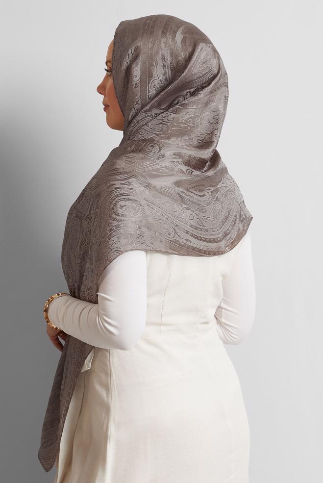Vêtements hijab VISON CHÂLE JACQUARD ALVINA 8568 - ALVİNA